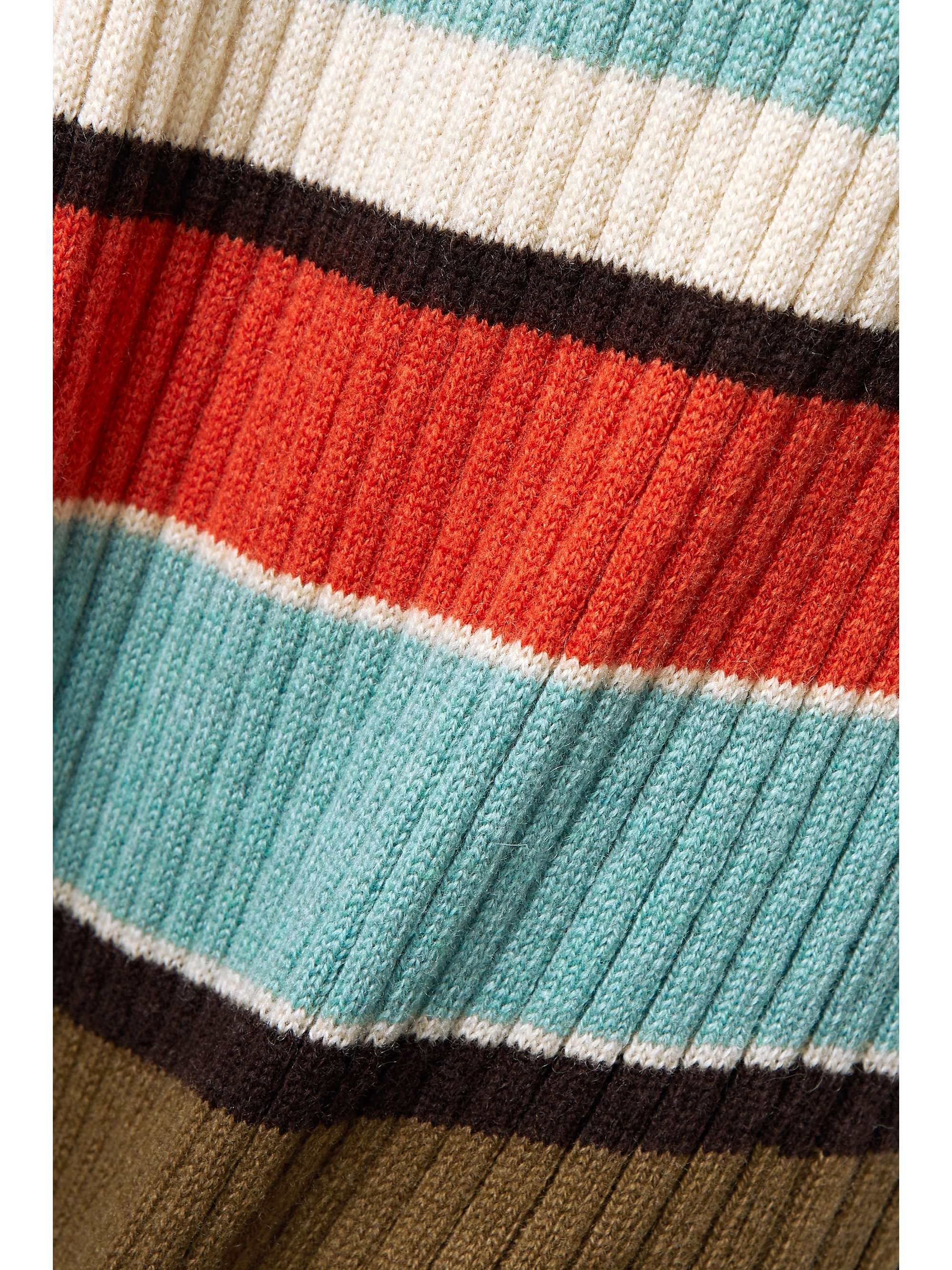 ULLA JOHNSON Rochelle striped ribbed wool and cashmere-blend flared pants