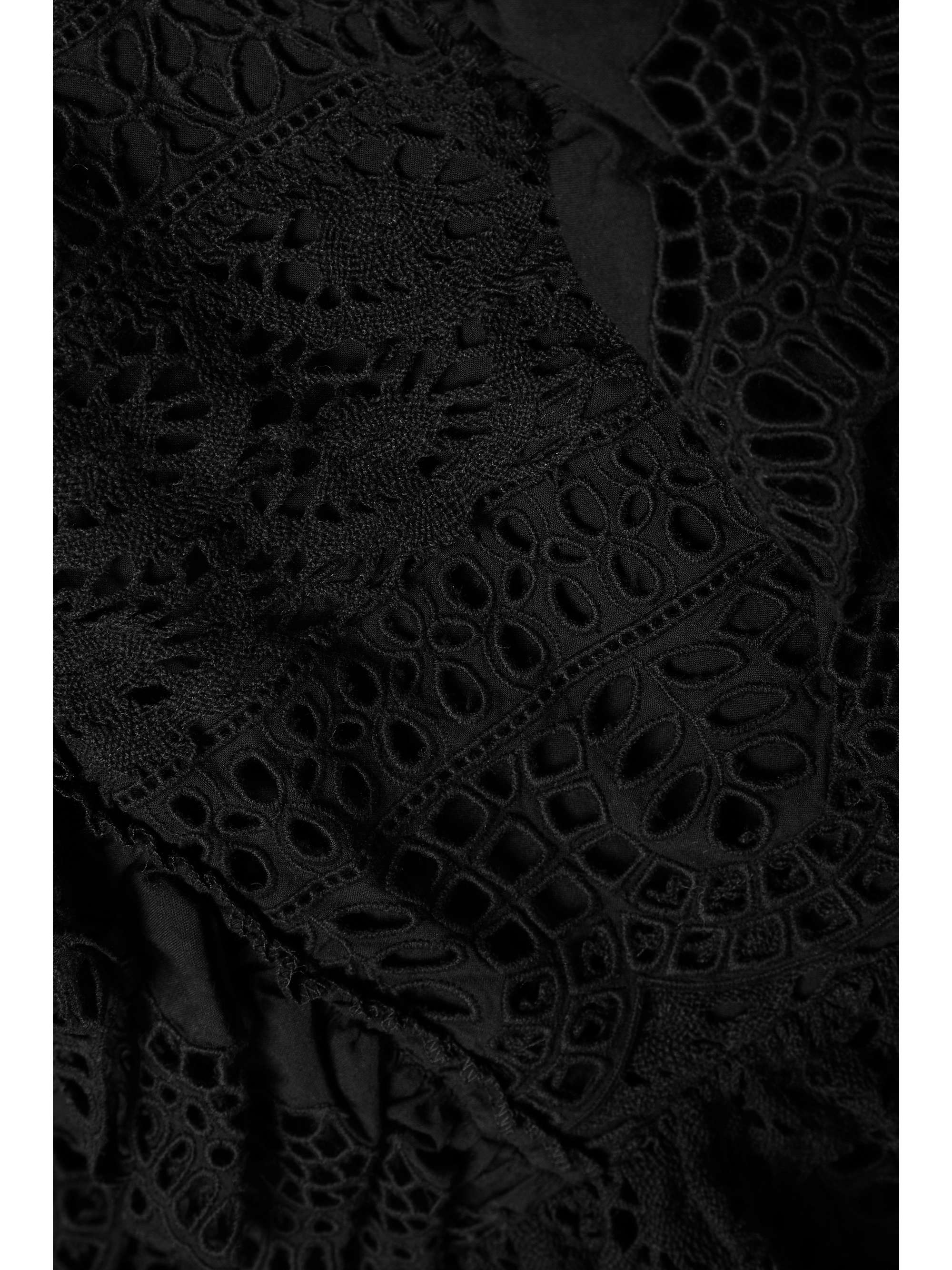 Black Patrizia open-back ruffled cotton guipure lace peplum blouse | SEA | NET-A-PORTER
