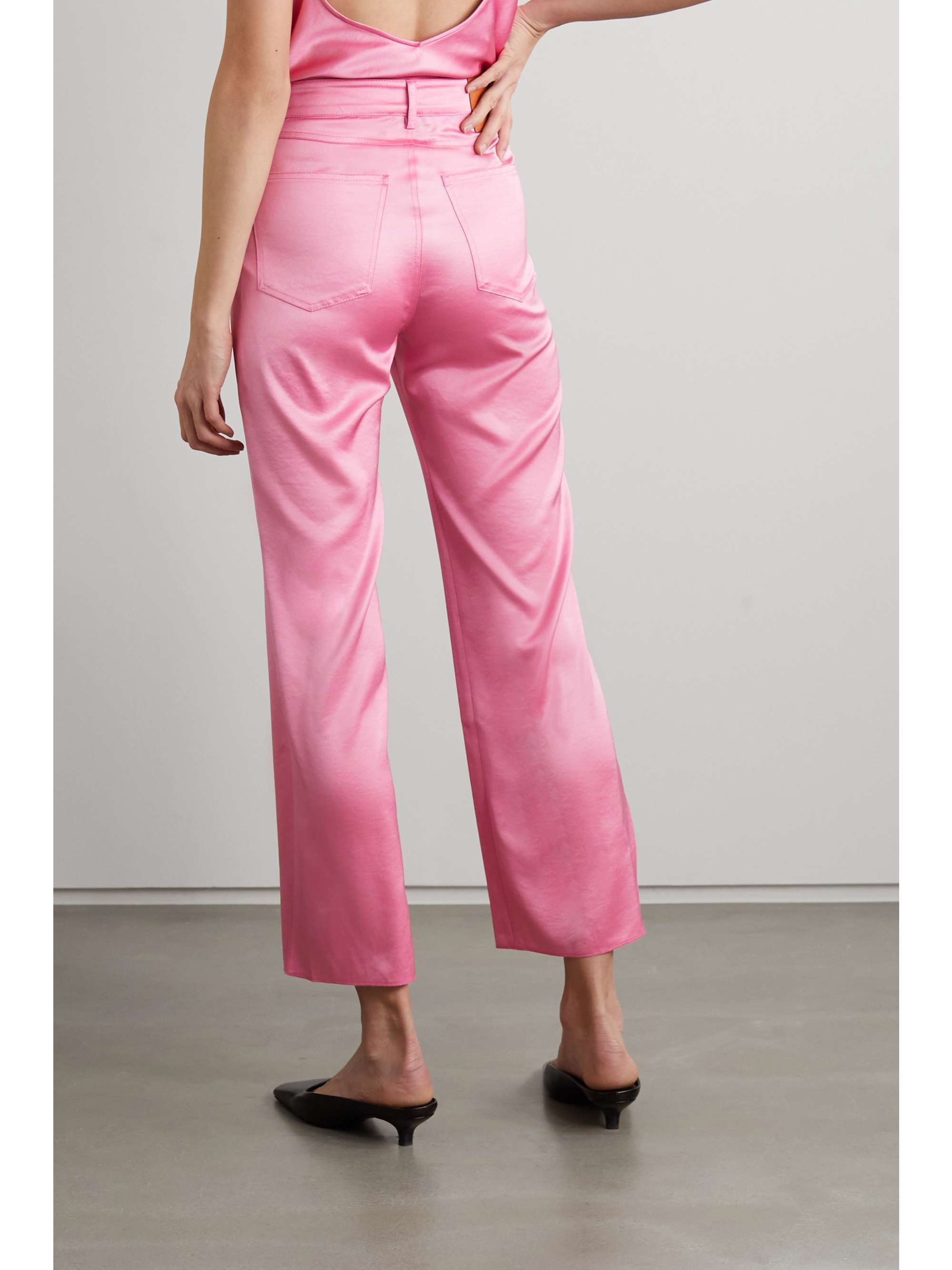 NANUSHKA Vaeda cropped satin flared pants