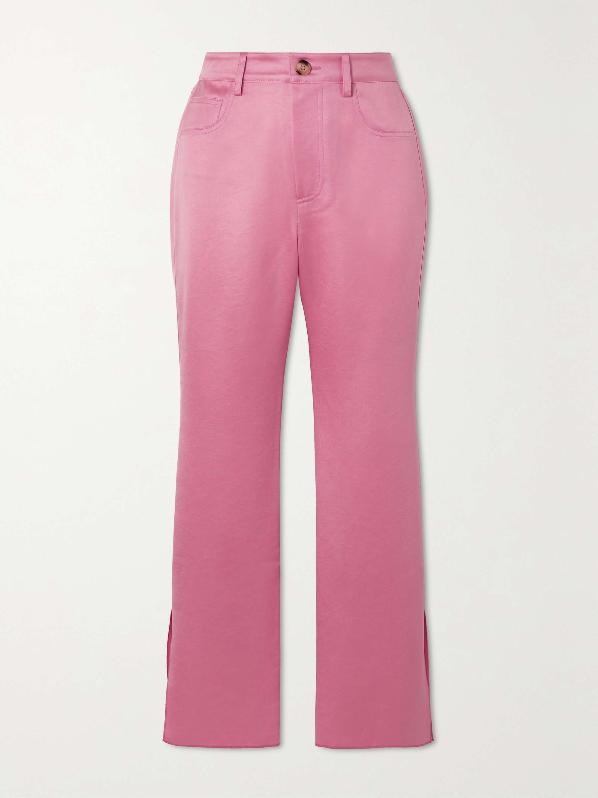 NANUSHKA Vaeda cropped satin flared pants | NET-A-PORTER