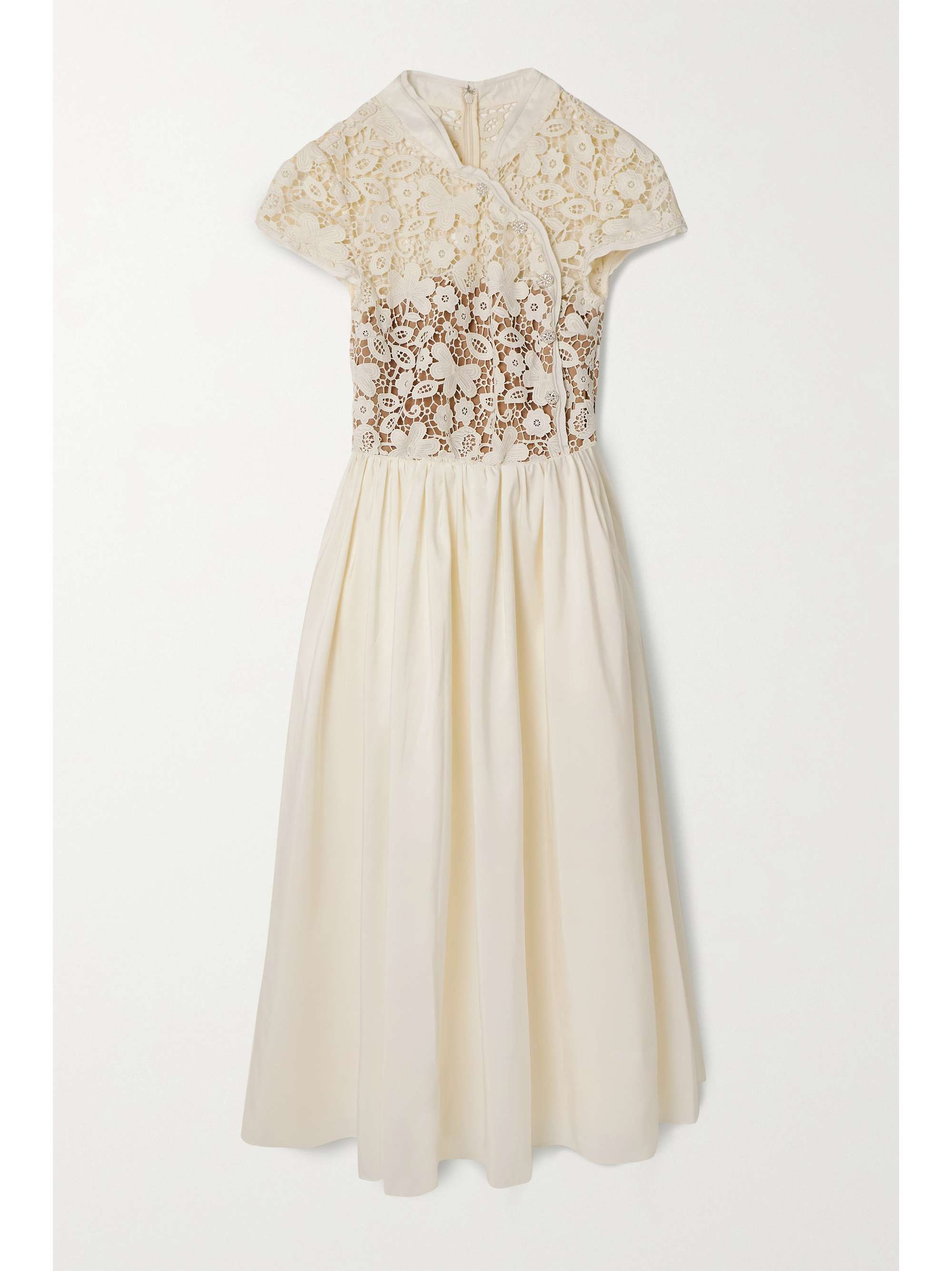 self portrait ivory taffeta dress