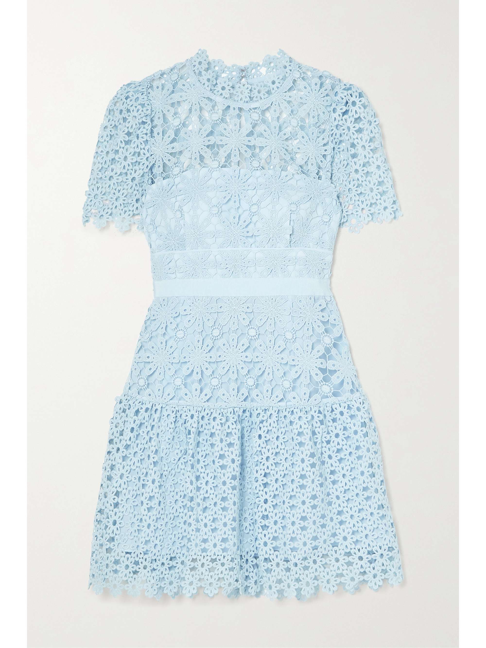 guipure lace mini dress