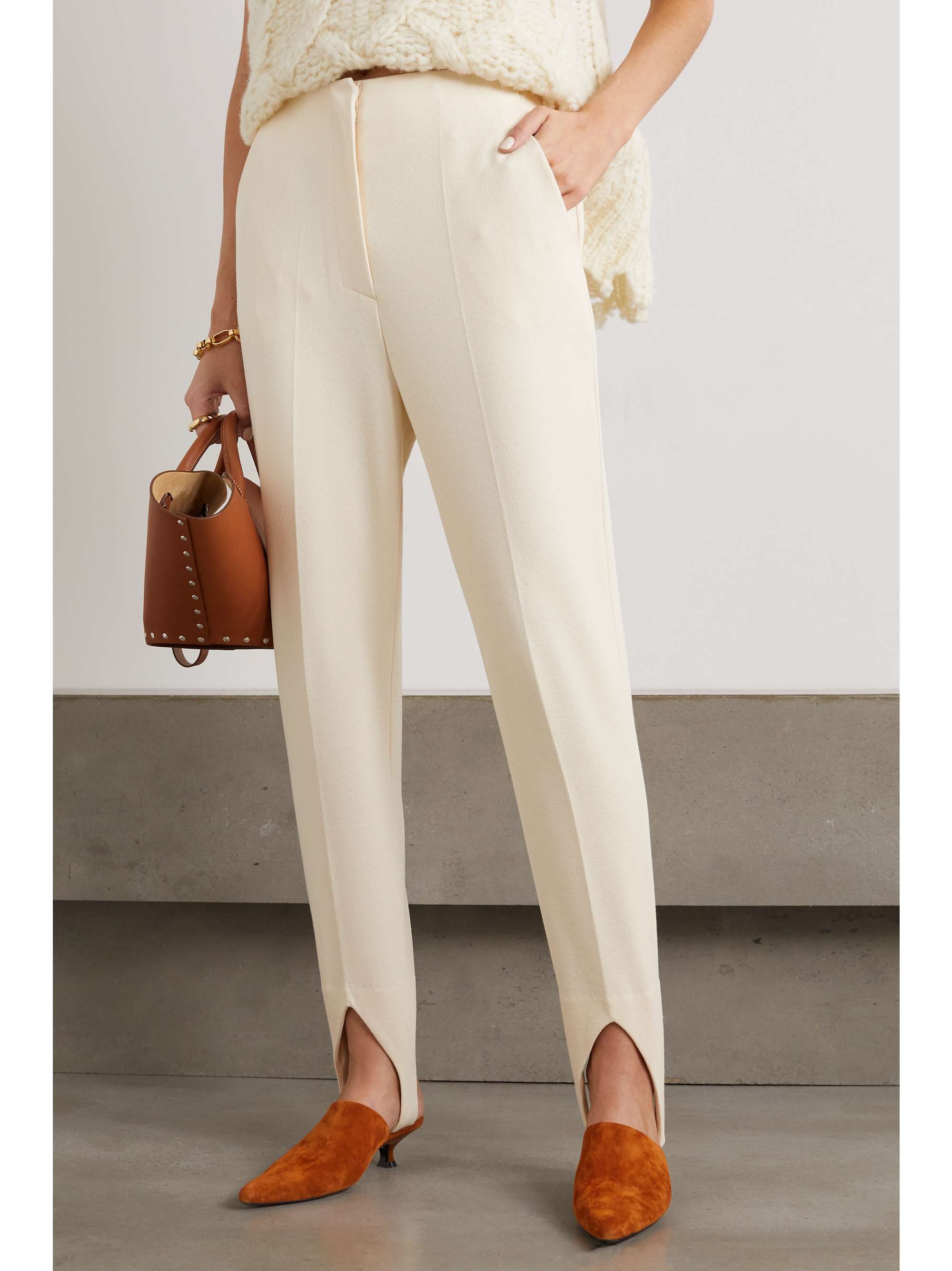 NANUSHKA Darby jersey-crepe tapered stirrup pants