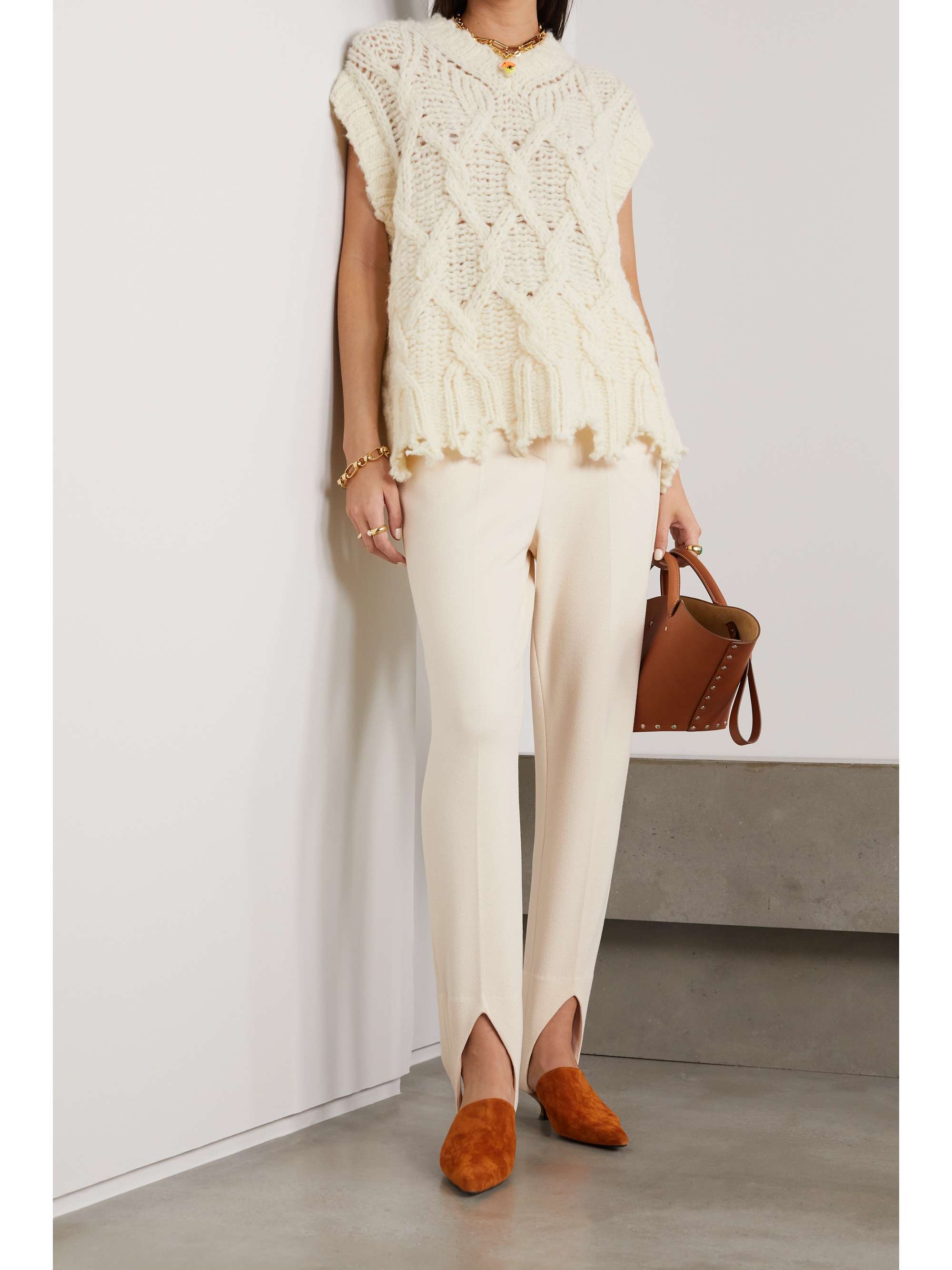 NANUSHKA Darby jersey-crepe tapered stirrup pants