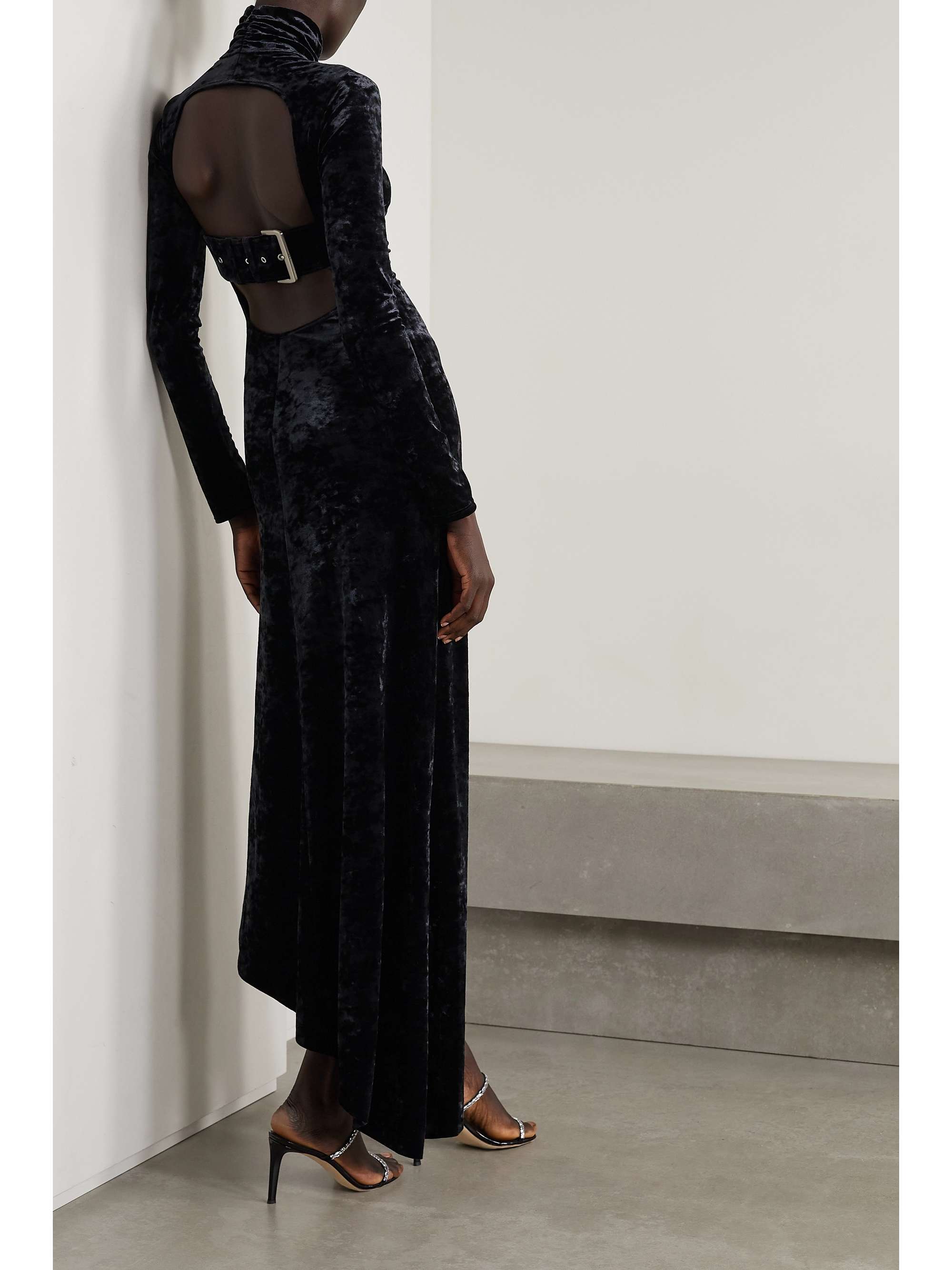 A.L.C. Brielle cutout crushed-velvet maxi dress