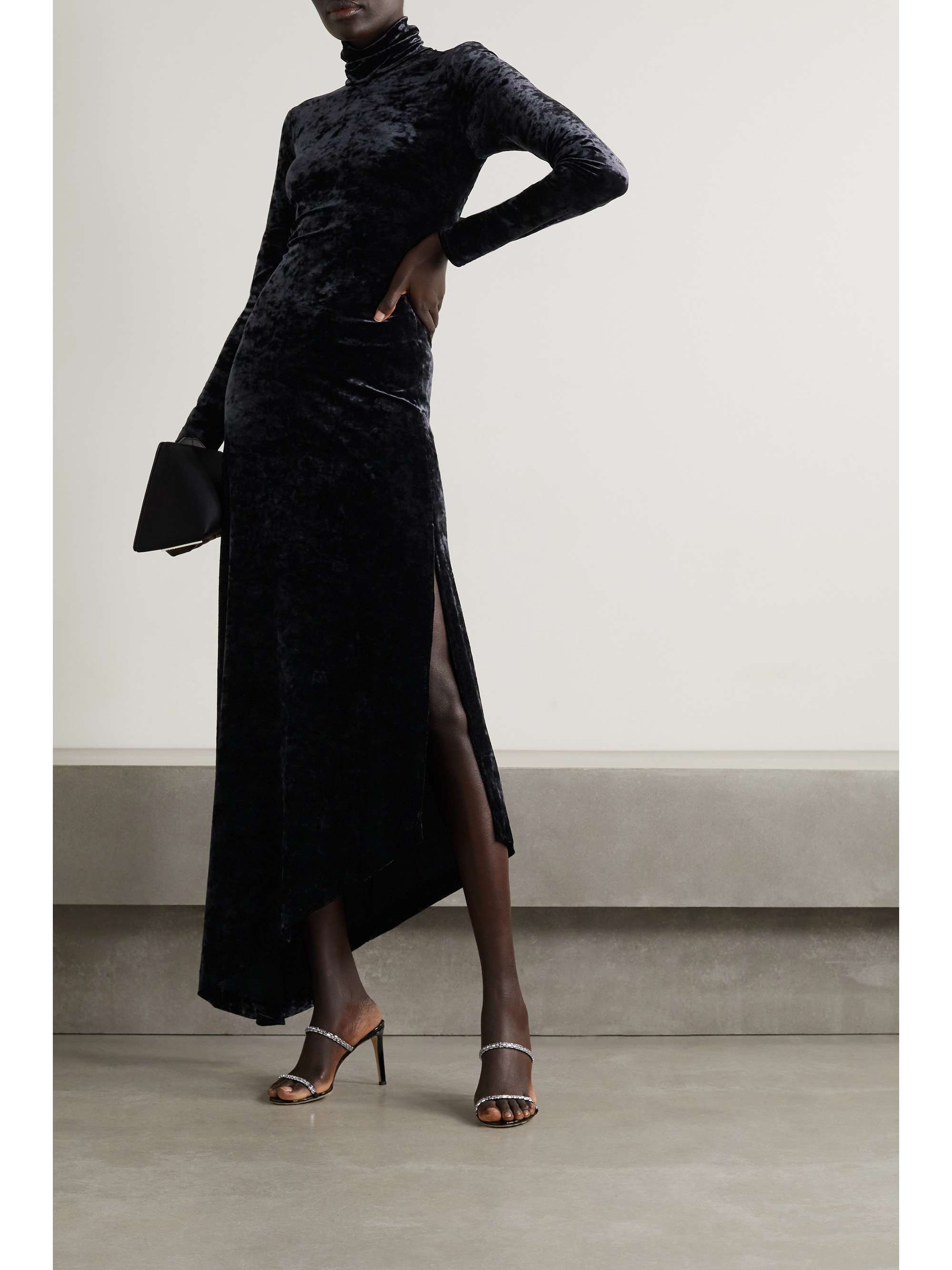 A.L.C. Brielle cutout crushed-velvet maxi dress