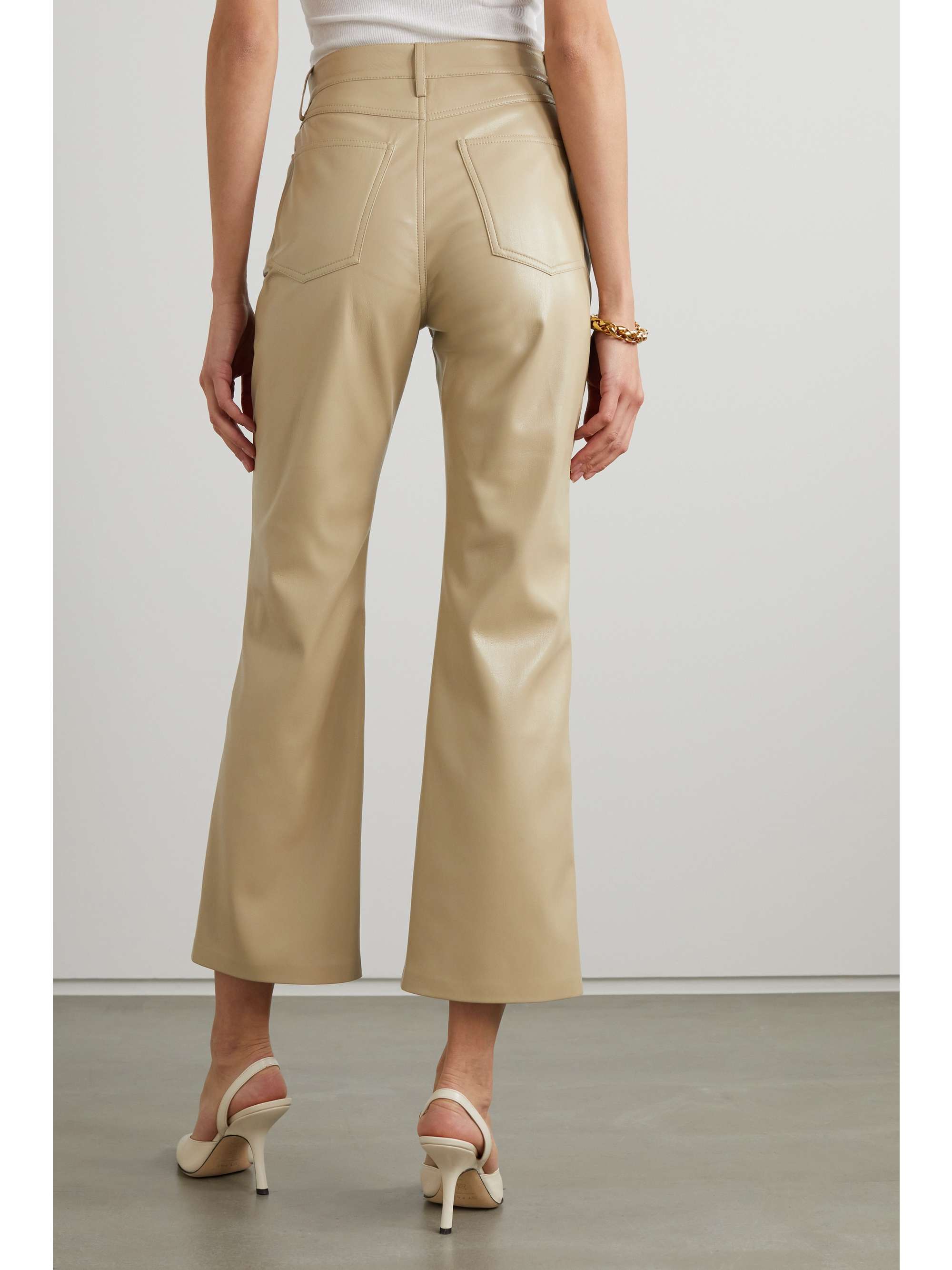 Neutral Zoey cropped vegan leather 