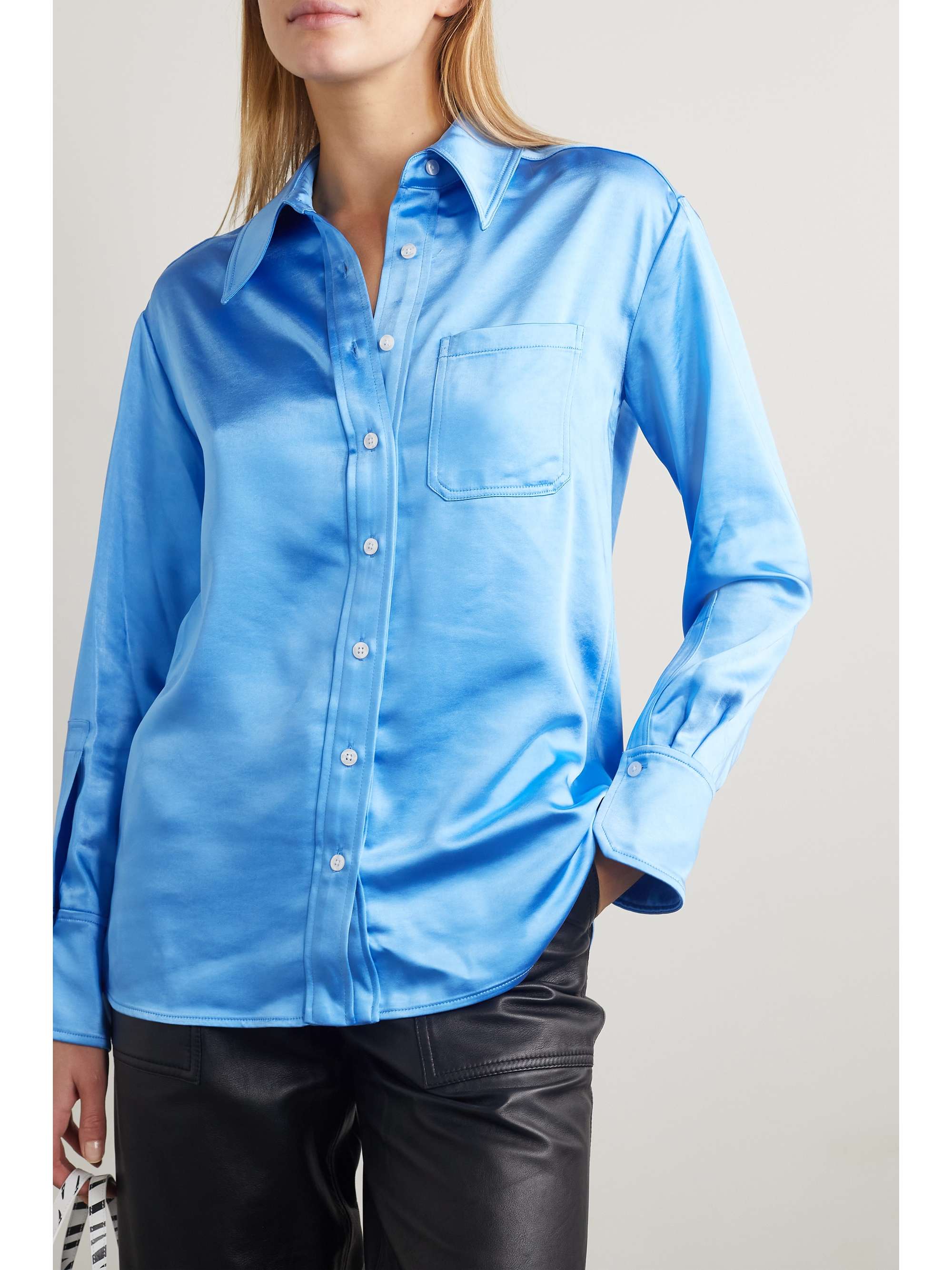 ALÉC Jagger hammered-satin shirt