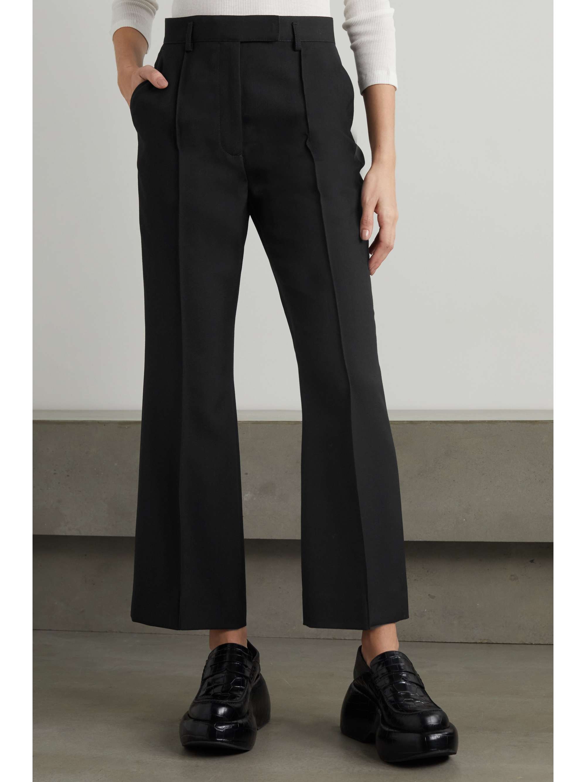 ACNE STUDIOS Cropped grain de poudre flared pants