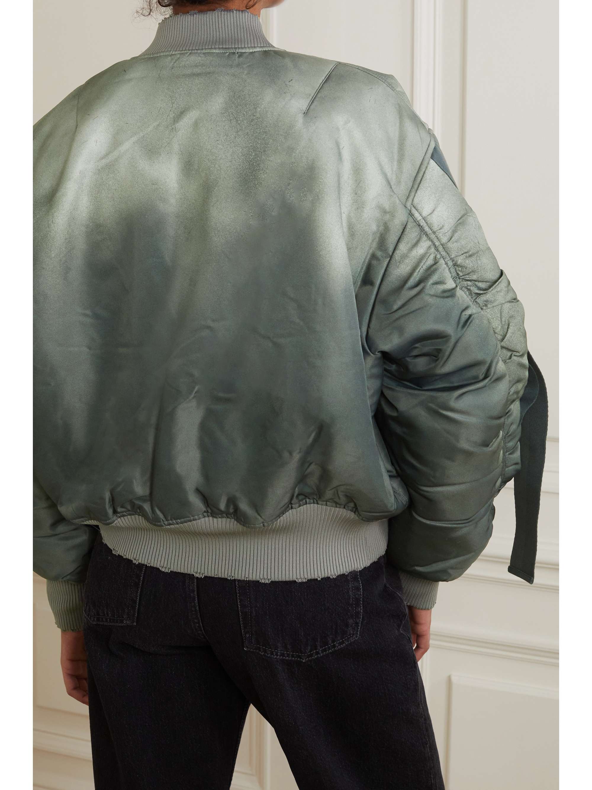 ACNE STUDIOS Webbing-trimmed ribbed knit and dégradé padded shell bomber jacket