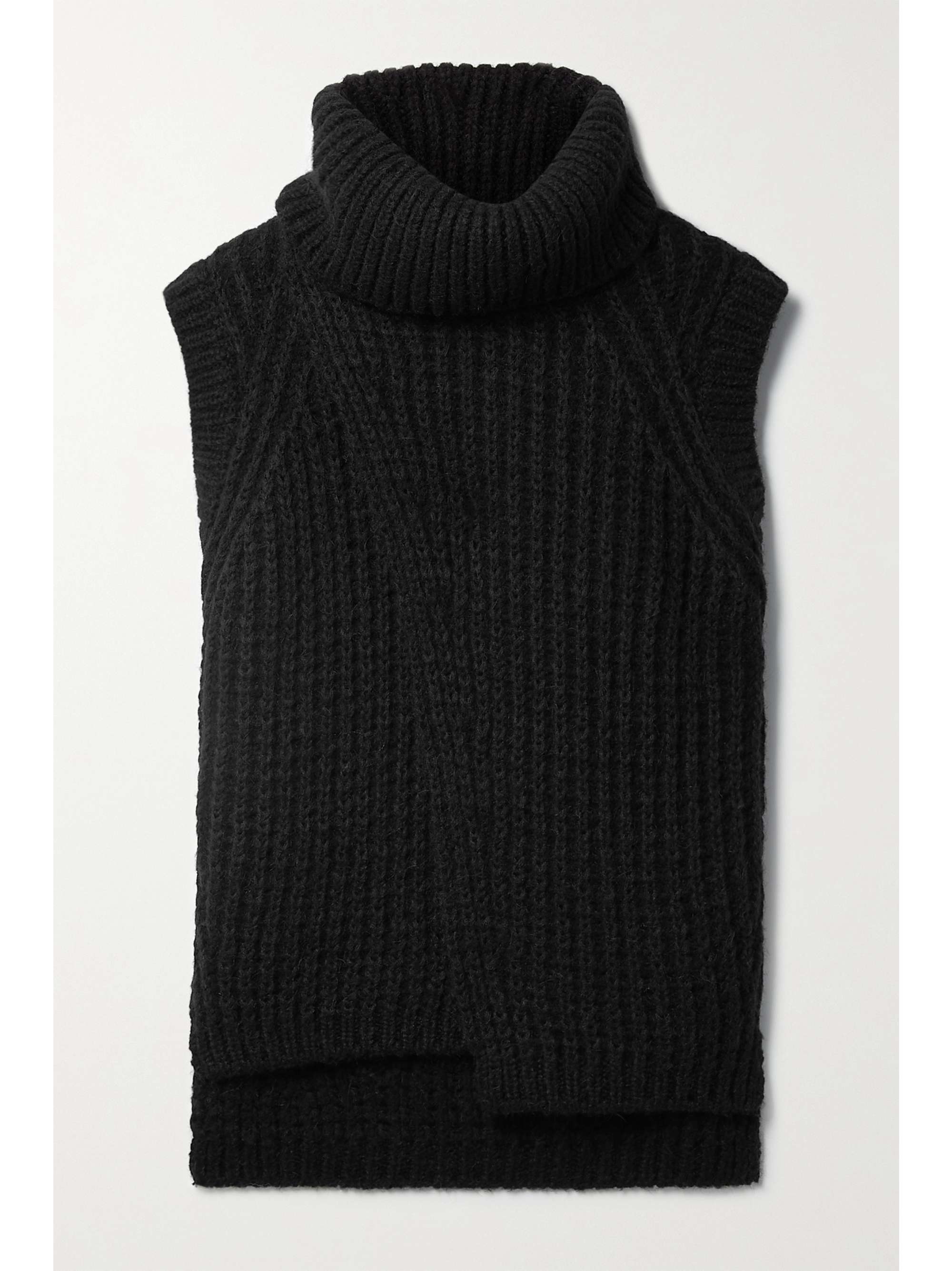 black high neck vest