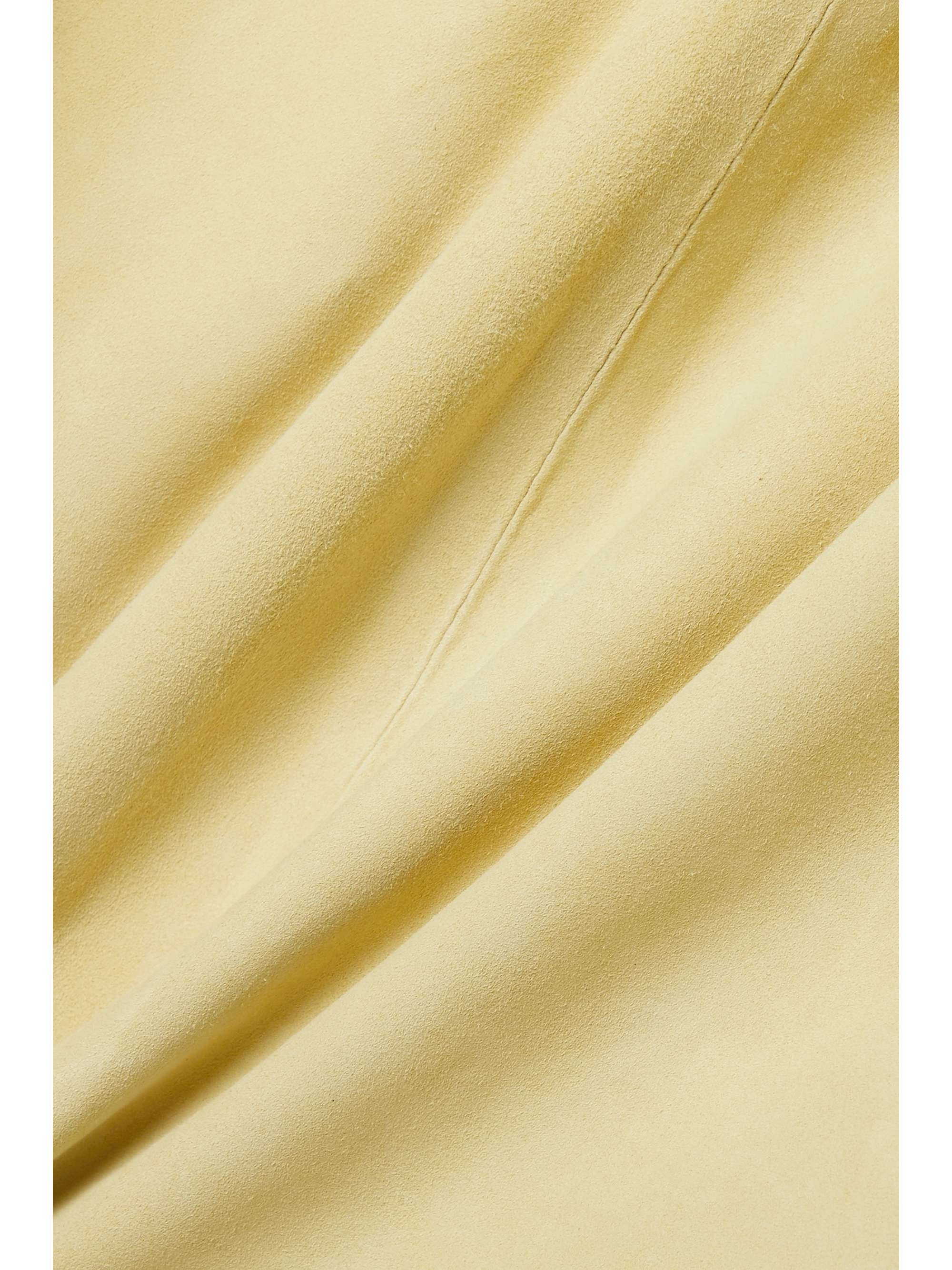 ACNE STUDIOS Whipstitched belted suede midi wrap dress