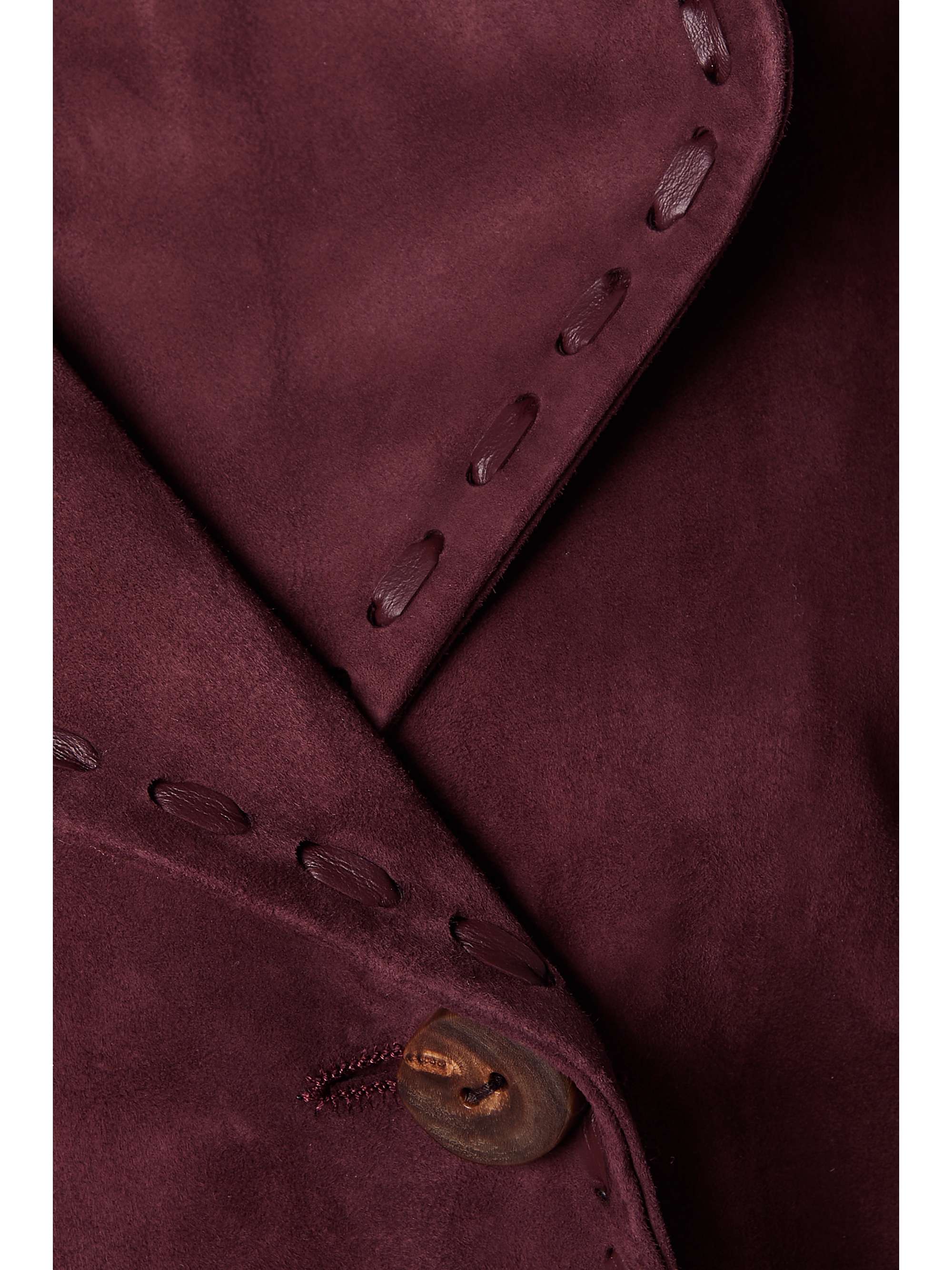ACNE STUDIOS Whipstitched belted suede trench coat