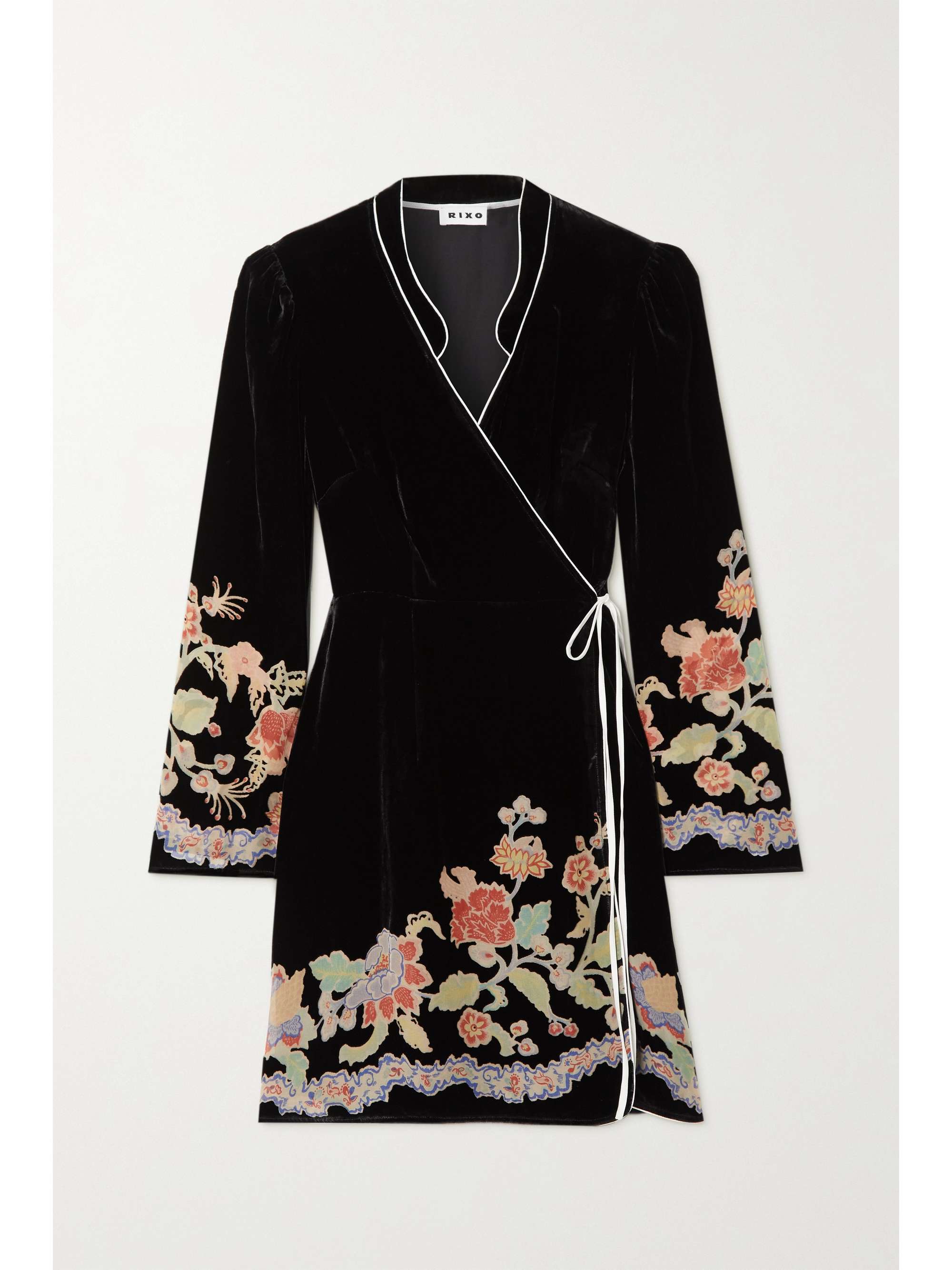 velvet wrap mini dress