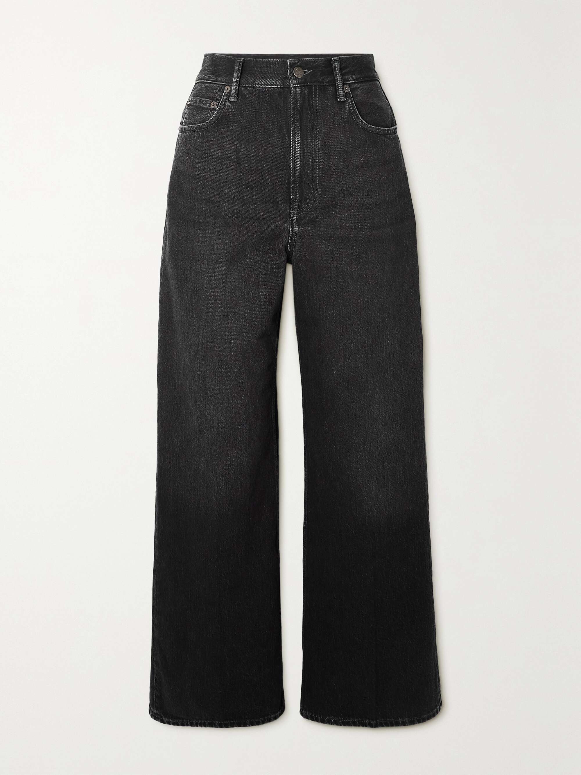 ACNE STUDIOS Distressed high-rise wide-leg organic jeans | NET-A-PORTER