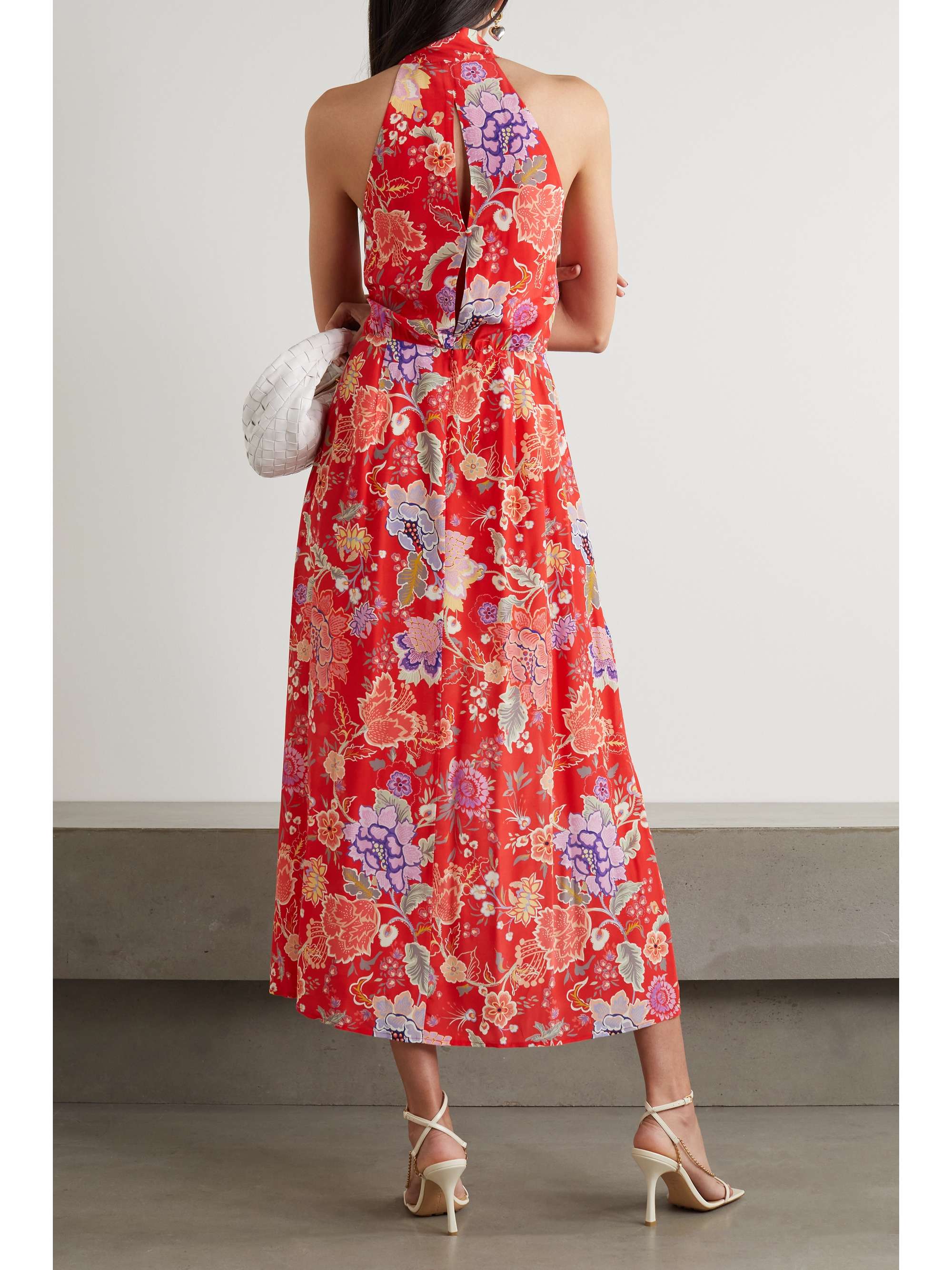 Red Valerie floral-print silk crepe de 