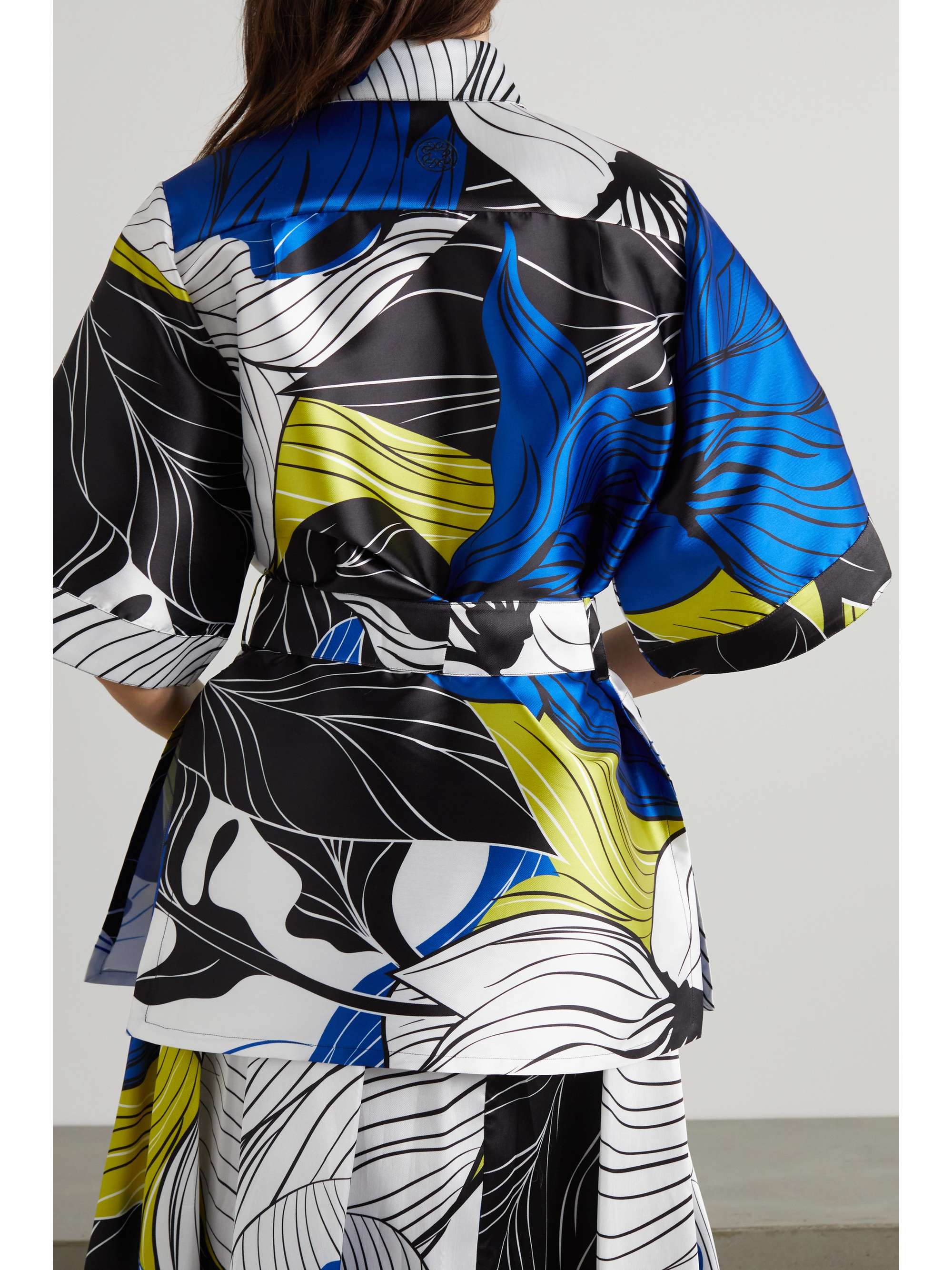 ELIE SAAB Belted printed mikado shirt