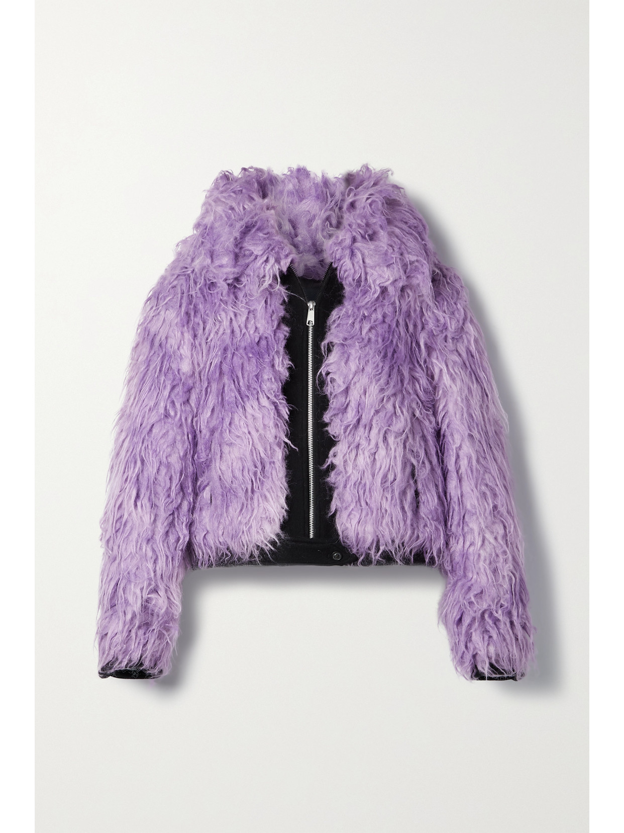 Faux Fur And Wool-felt Jacket