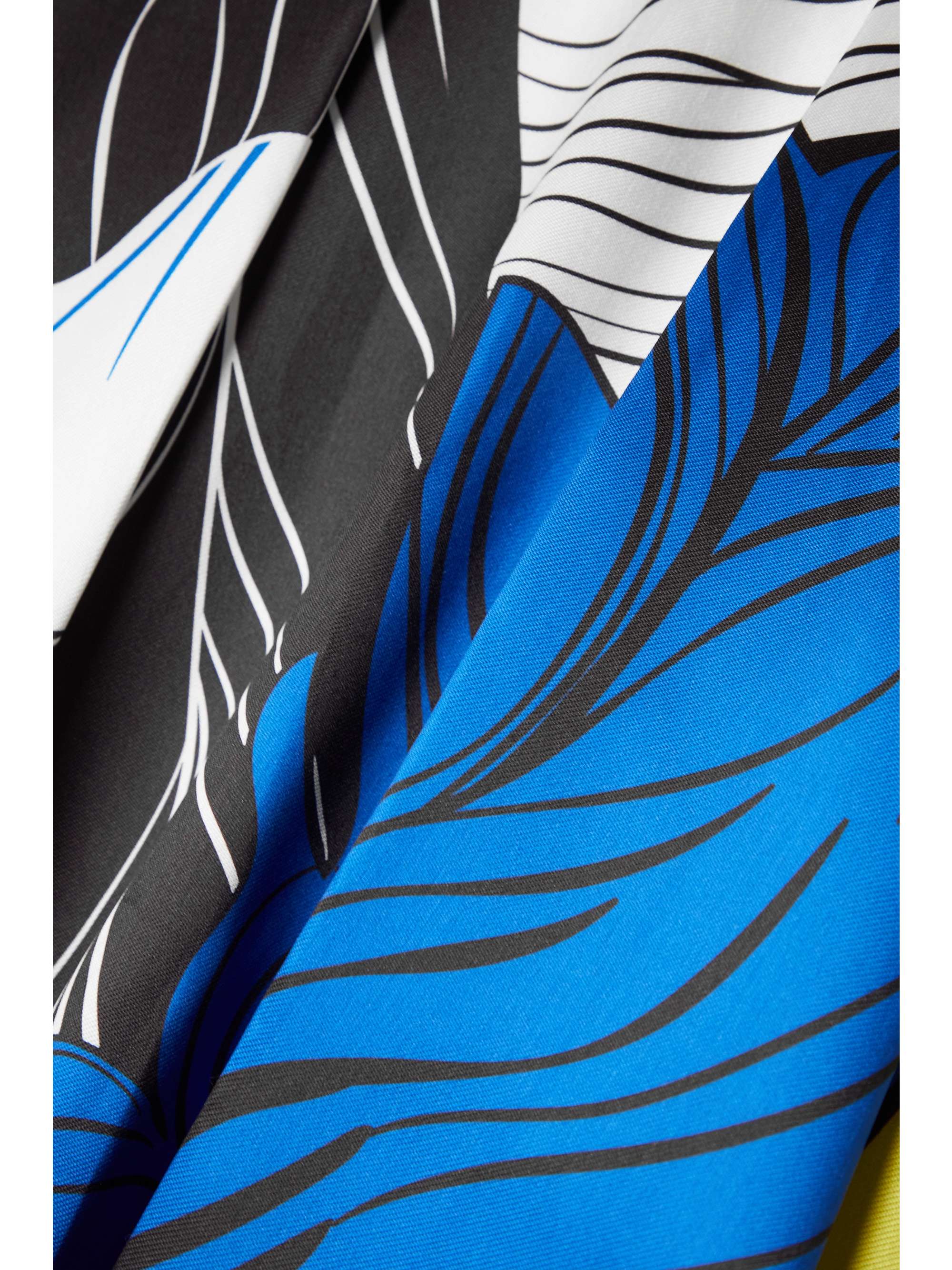 ELIE SAAB Pleated printed mikado maxi skirt