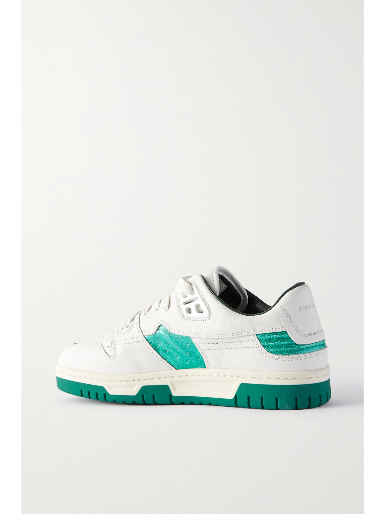 Acne Studios Logo-print Metallic Textured-leather And Pvc Sneakers In White