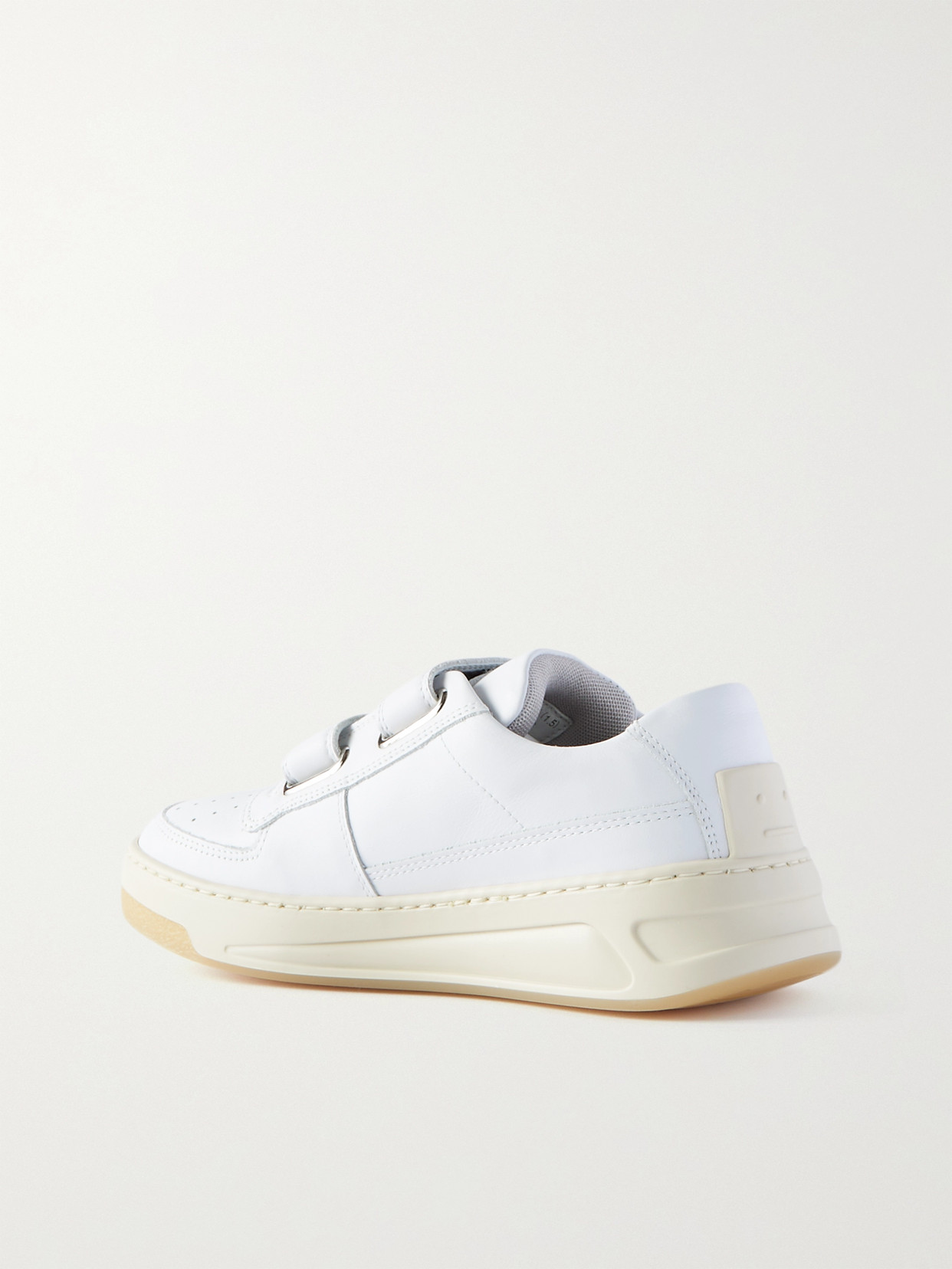 Shop Acne Studios Leather Sneakers In White