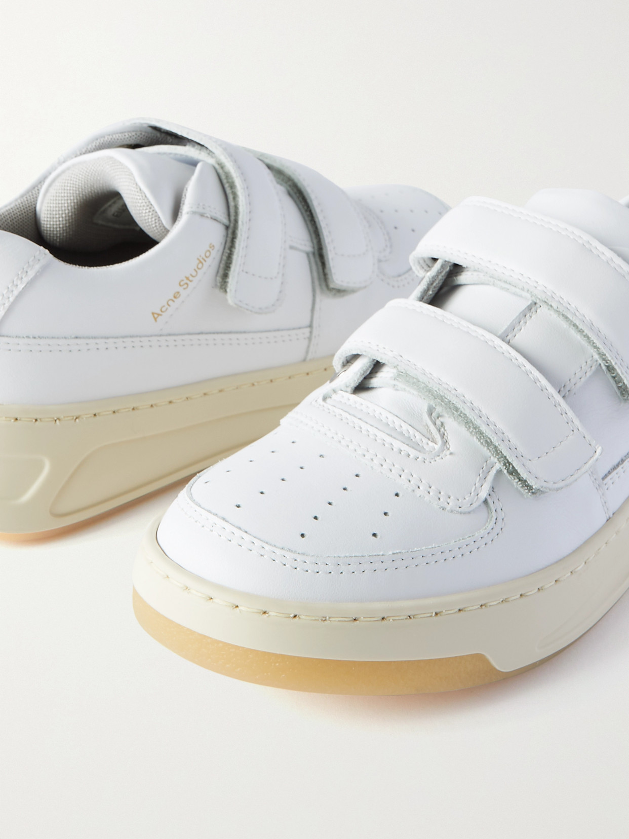 Shop Acne Studios Leather Sneakers In White