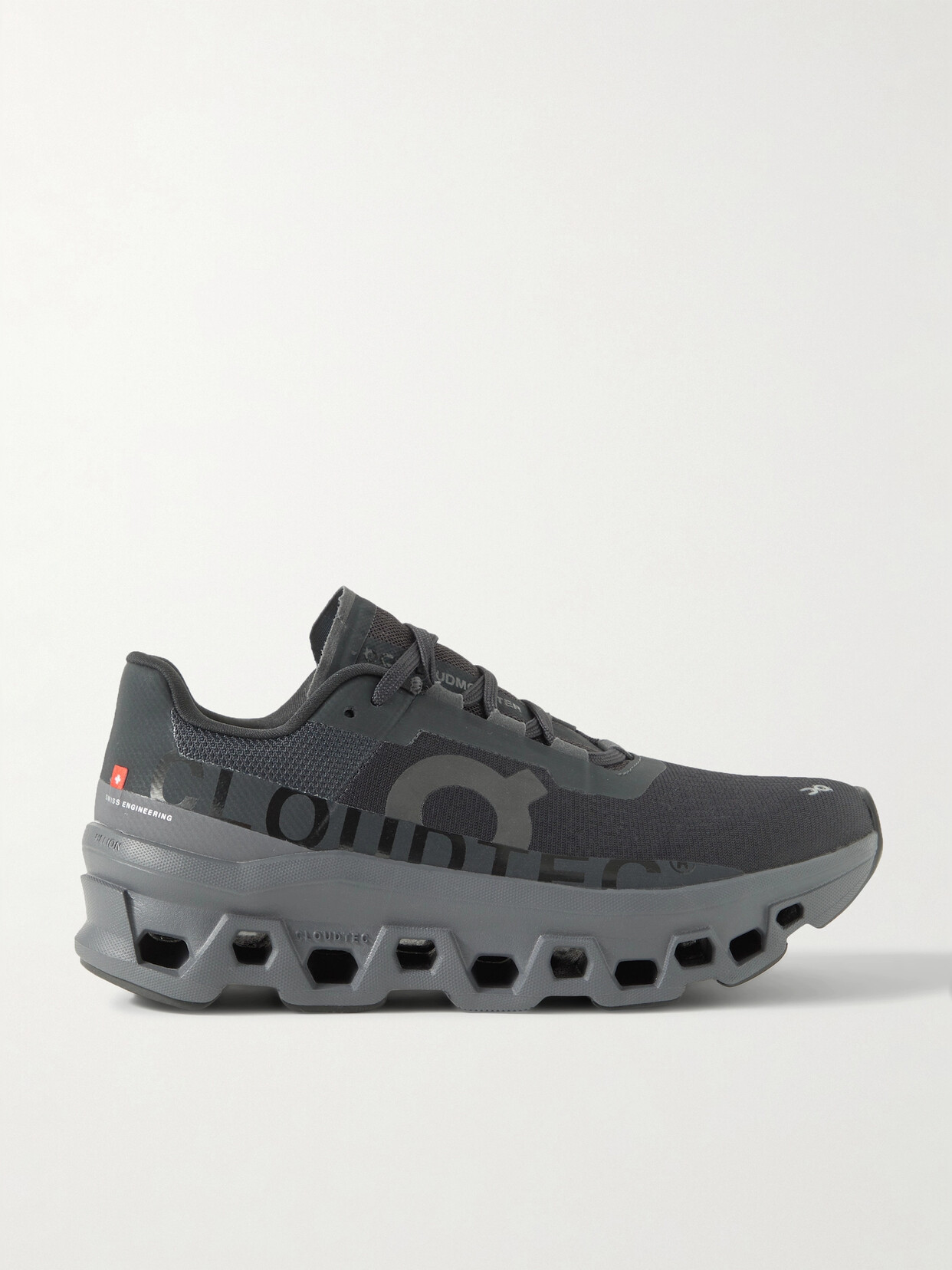 On Cloudmster Rubber-trimmed Mesh Sneakers In Black