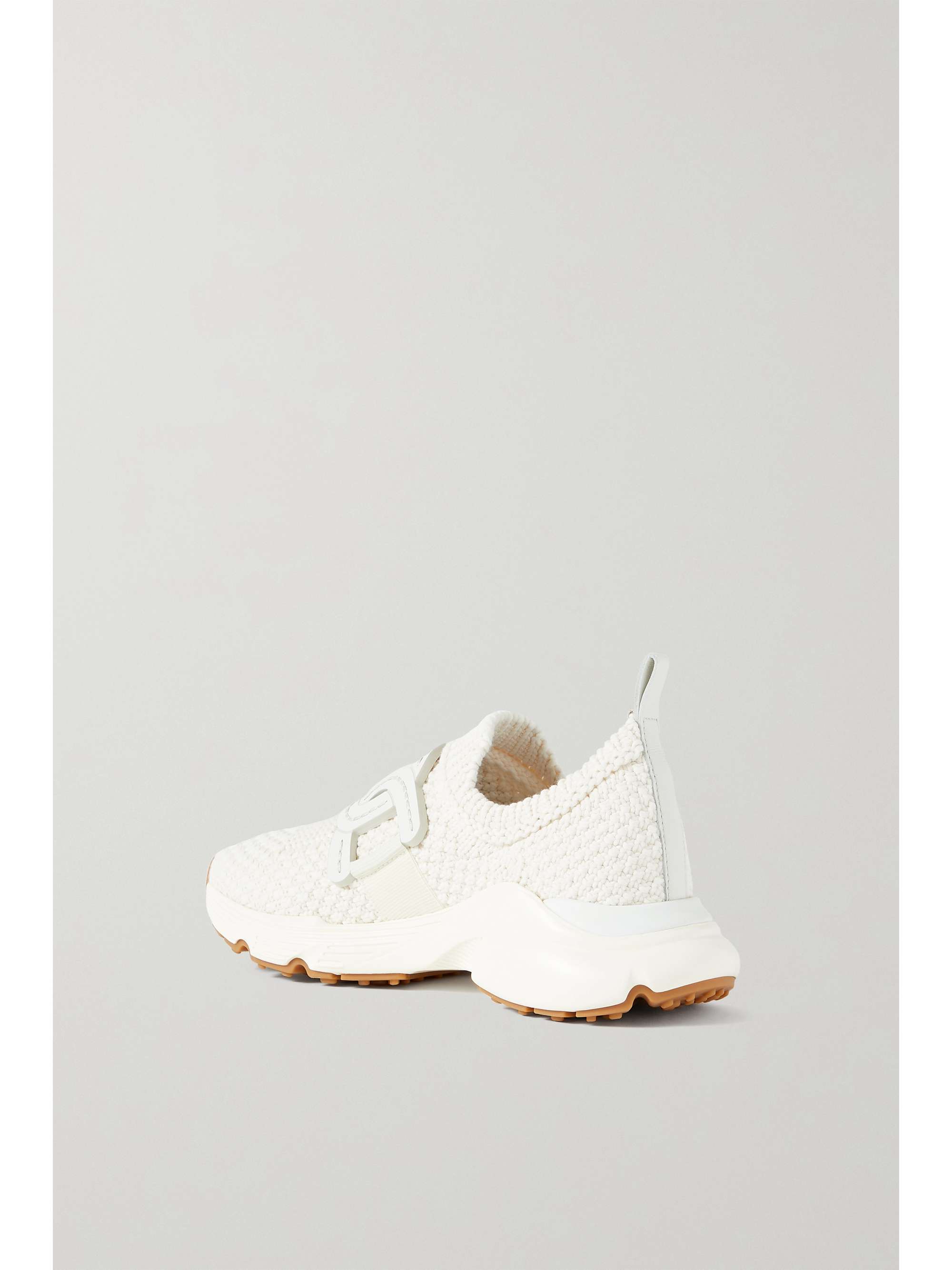 TOD'S Sportivo Run leather-trimmed knitted slip-on sneakers