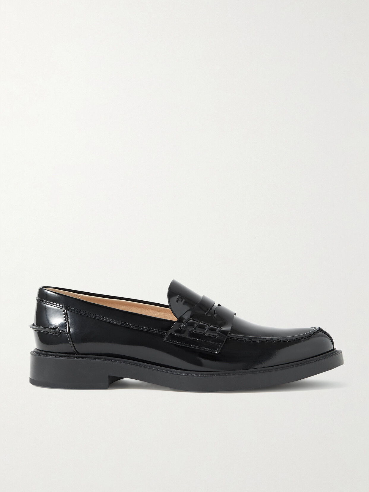 Tod's Gomma Basso 59c Patent-leather Loafers In Black