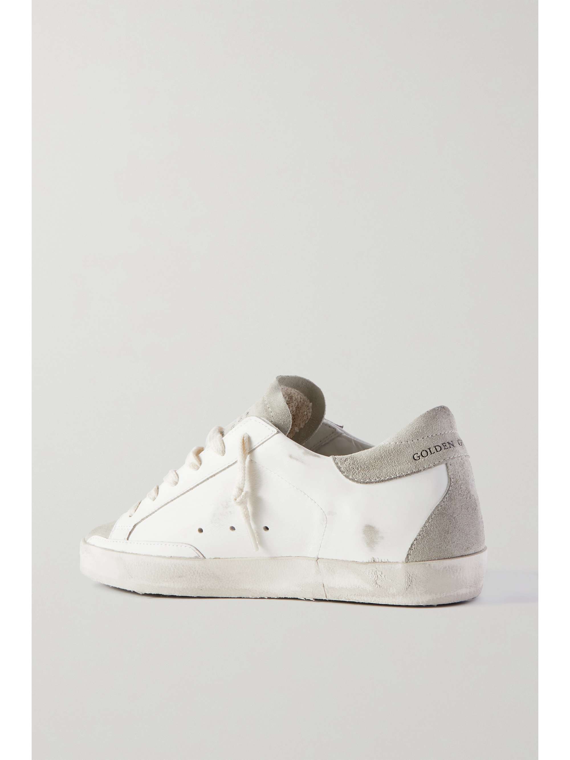 GOLDEN GOOSE Superstar faux pearl-embellished distressed leather sneakers