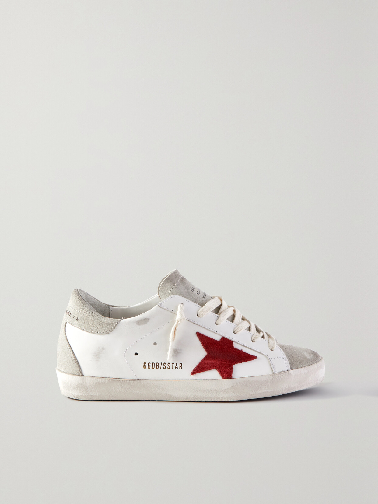 Golden Goose Superstar Distressed Leather And Suede Sneakers In White