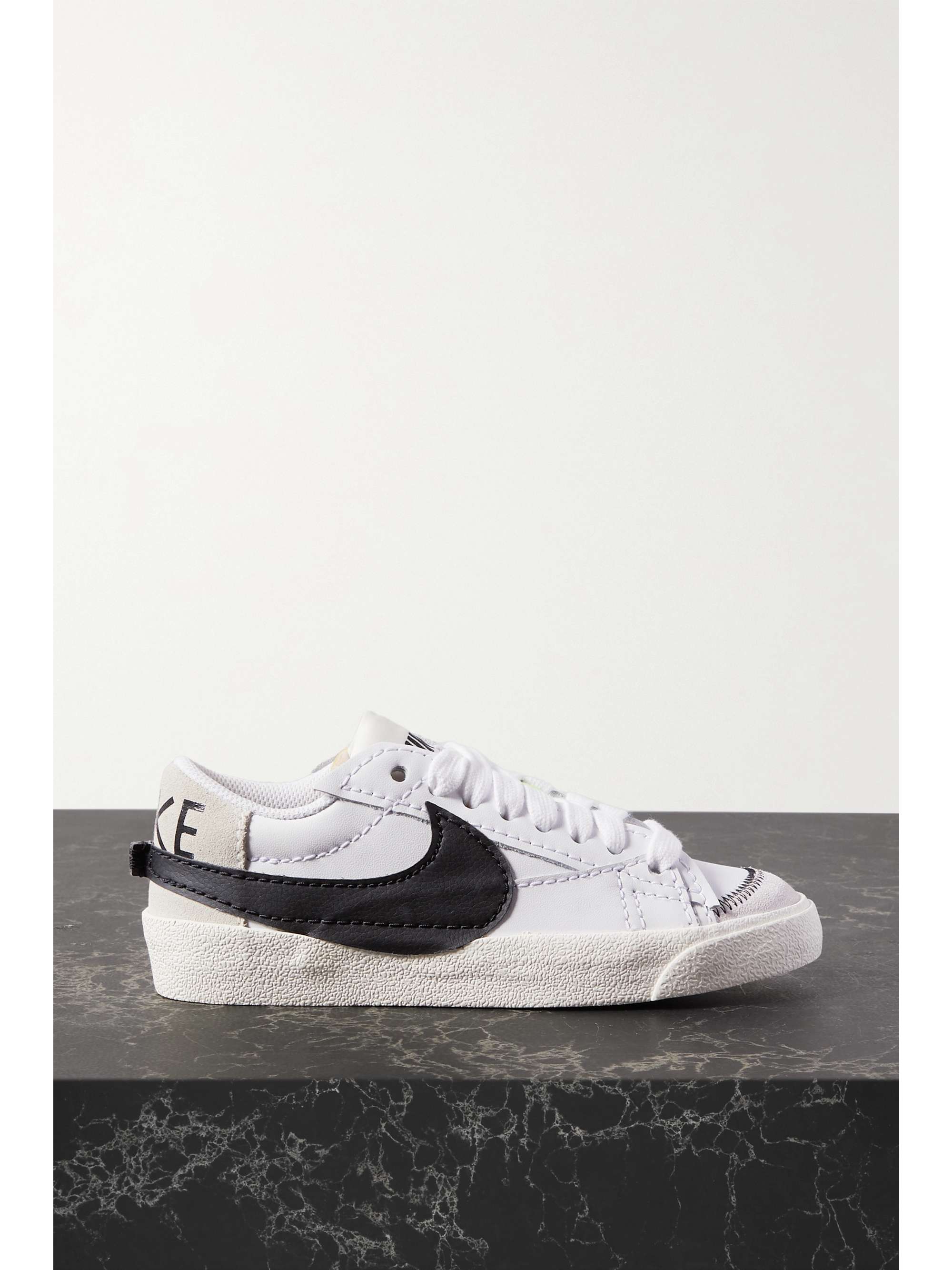 White Blazer Low 77 Jumbo Suede Trimmed Leather Sneakers Nike Net A Porter