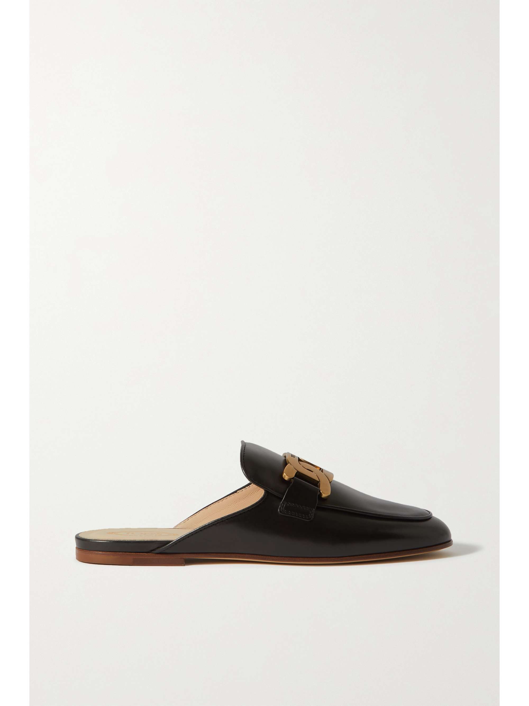 TOD'S Embellished leather slippers