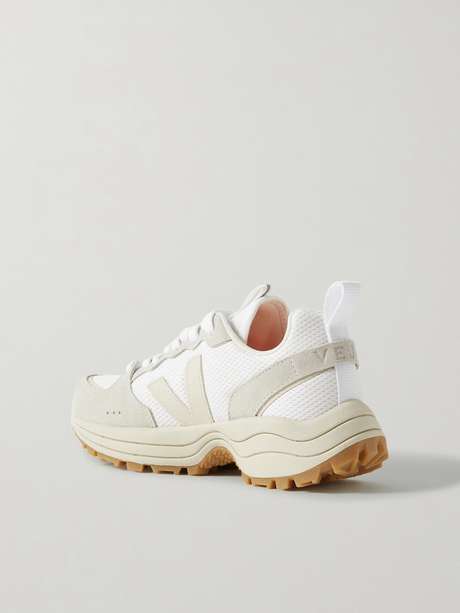 veja venturi suede and leather trimmed alveomesh sneakers