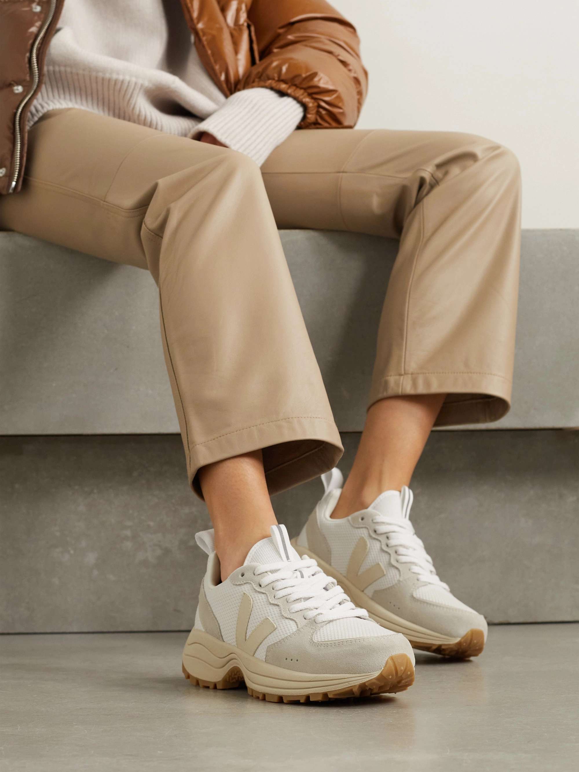 VEJA Venturi and leather-trimmed sneakers | NET-A-PORTER