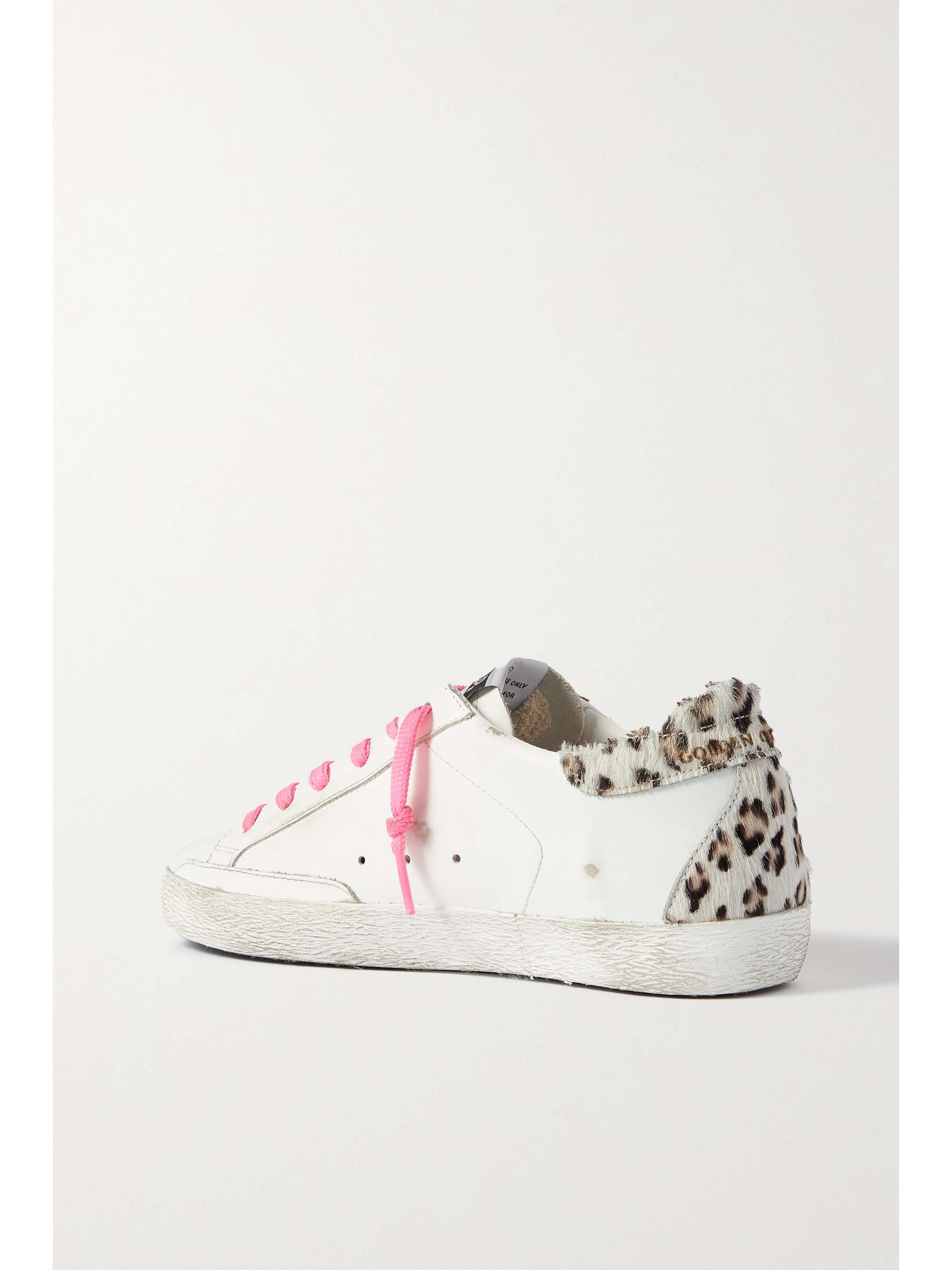 GOLDEN GOOSE Superstar faux pearl-embellished distressed leather sneakers
