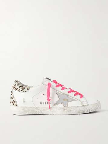Originals superstar leopard deals print-trimmed leather sneakers