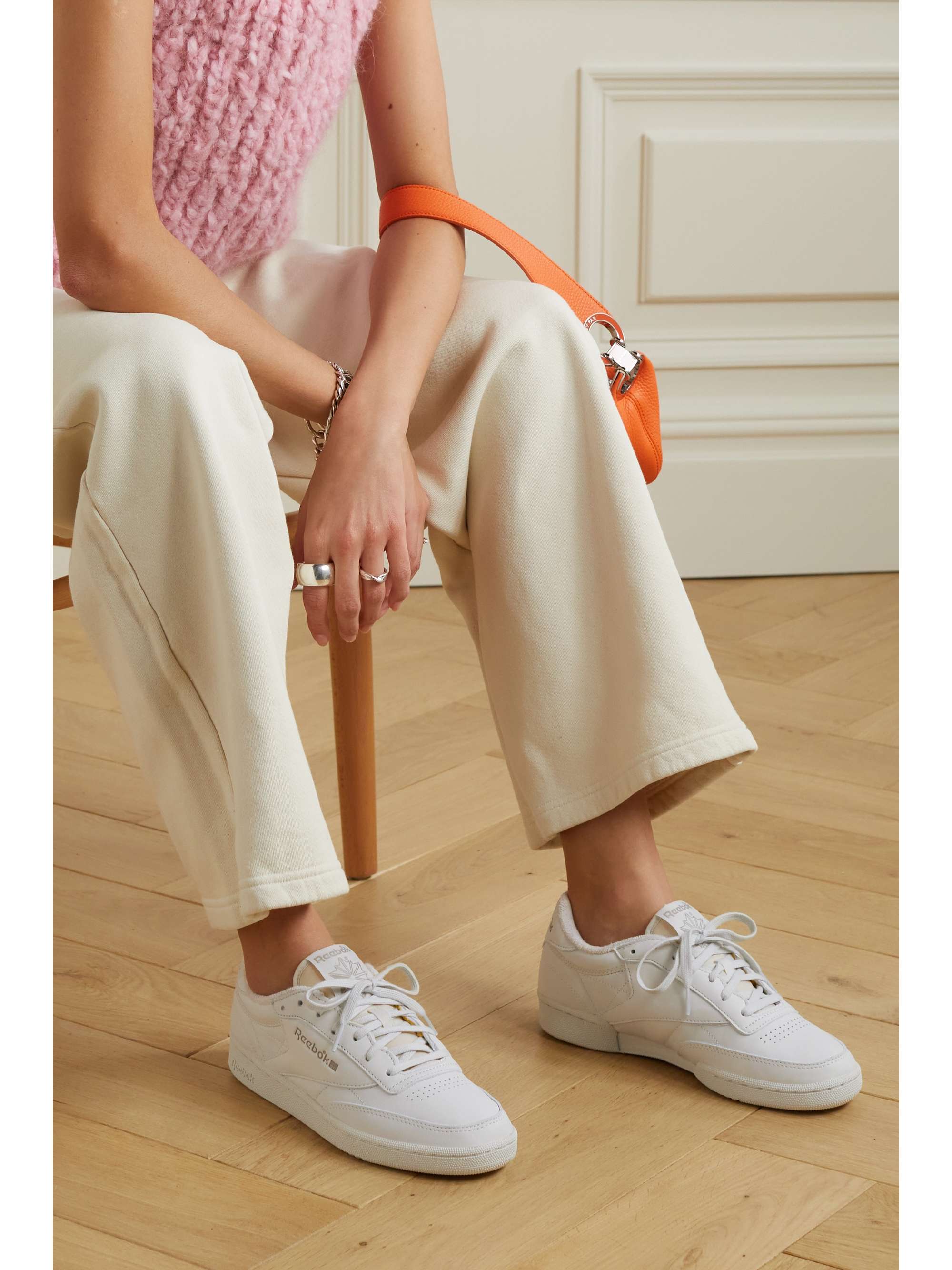 White Reebok Club C 85 leather sneakers 