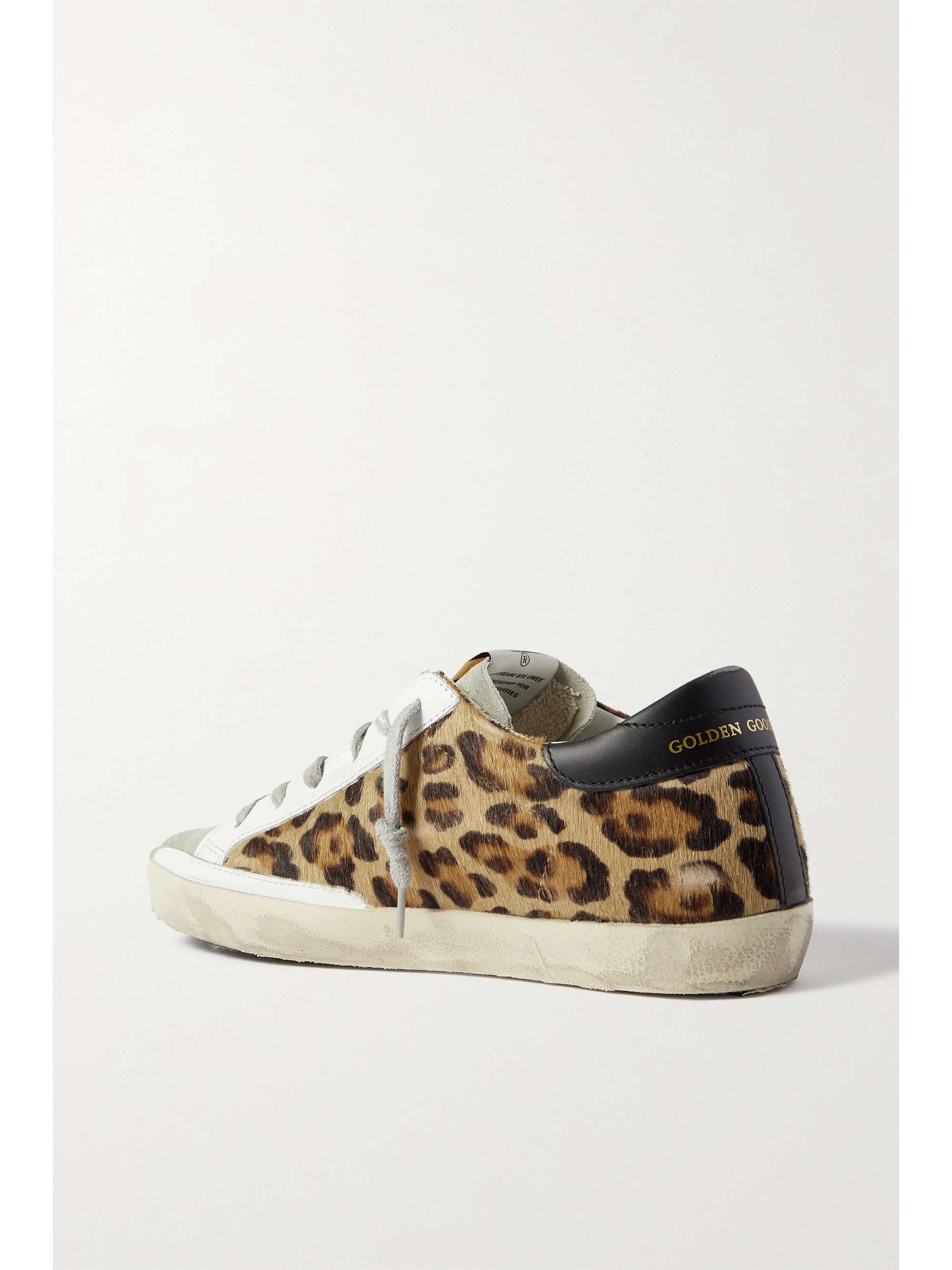 GOLDEN GOOSE Superstar distressed leather-trimmed suede sneakers