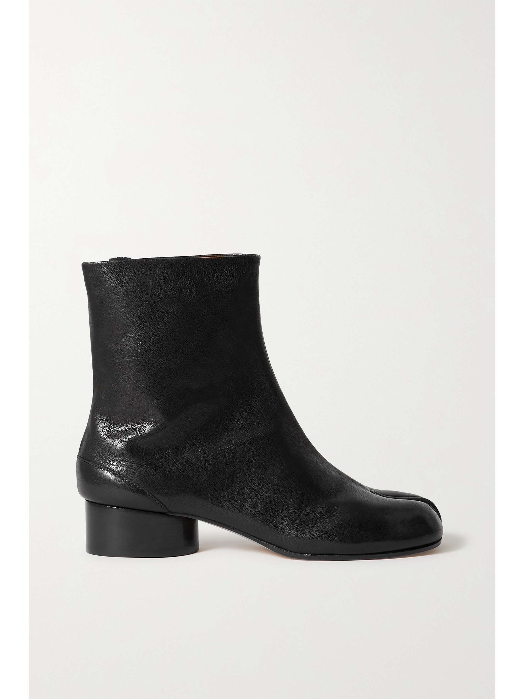 Black Tabi split toe leather ankle boots | MAISON MARGIELA | NET-A-PORTER