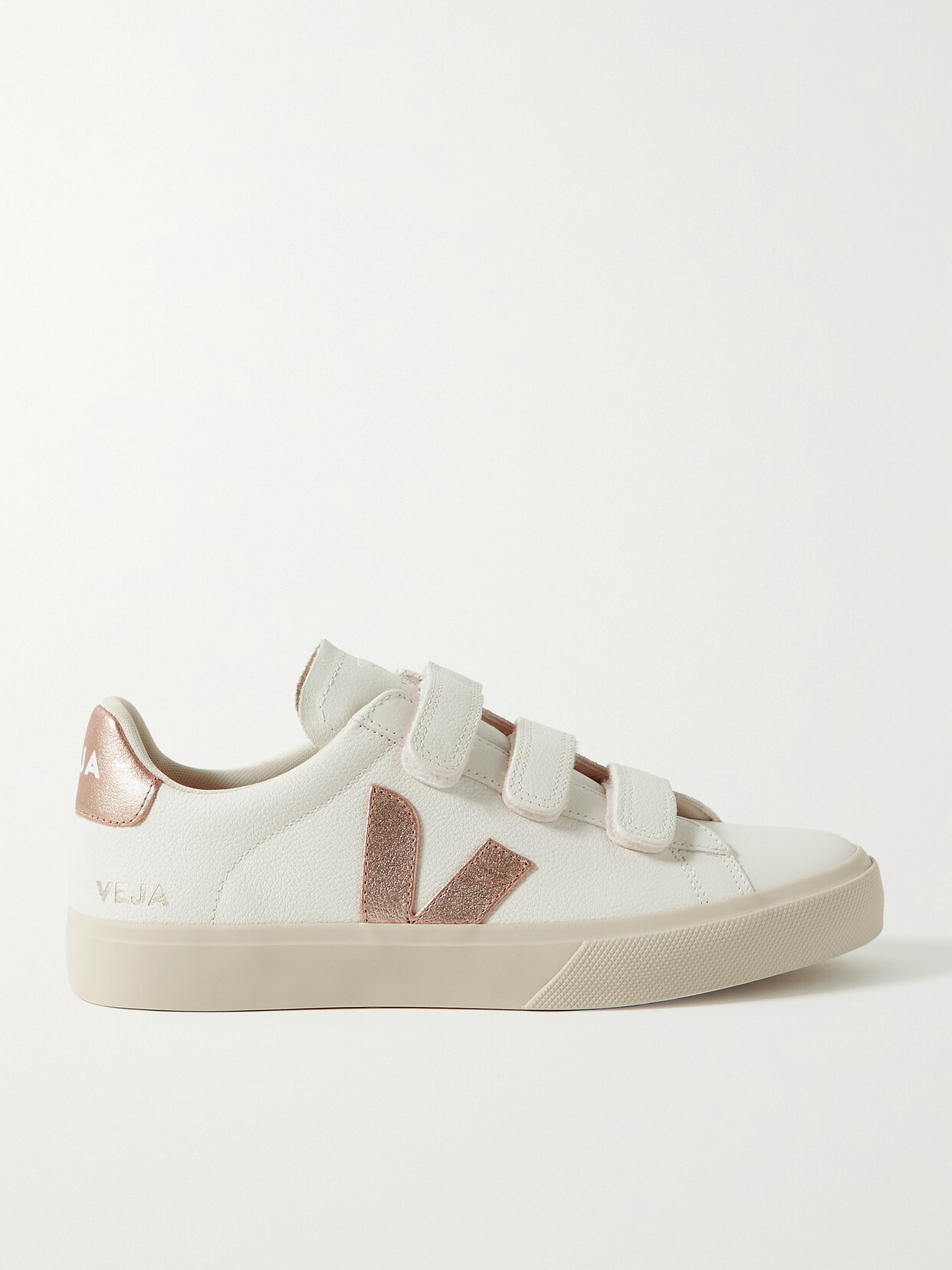 Veja - Recife Metallic Leather Sneakers - White - IT36
