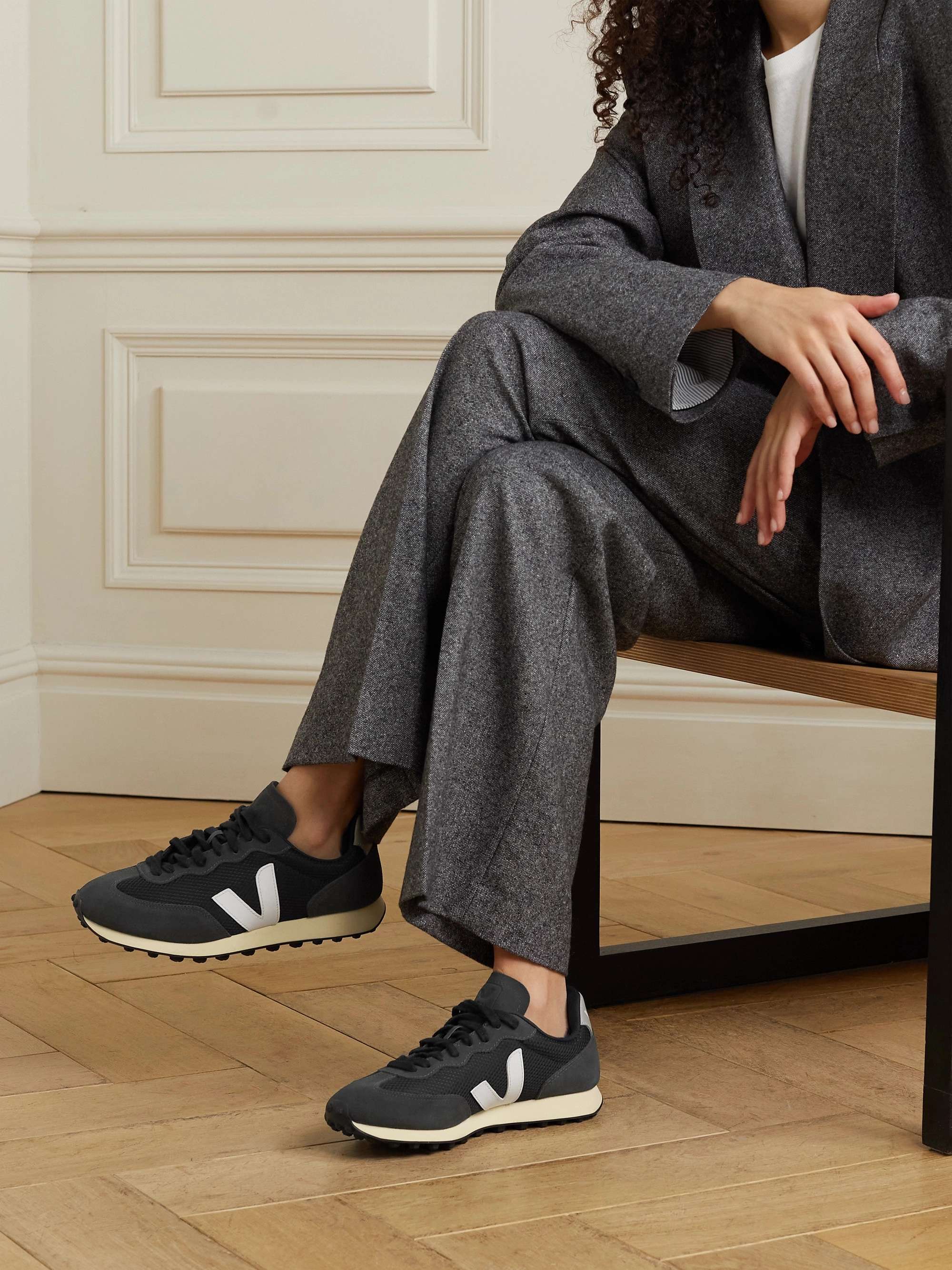 VEJA Rio Branco leather-trimmed suede and mesh sneakers | NET-A-PORTER