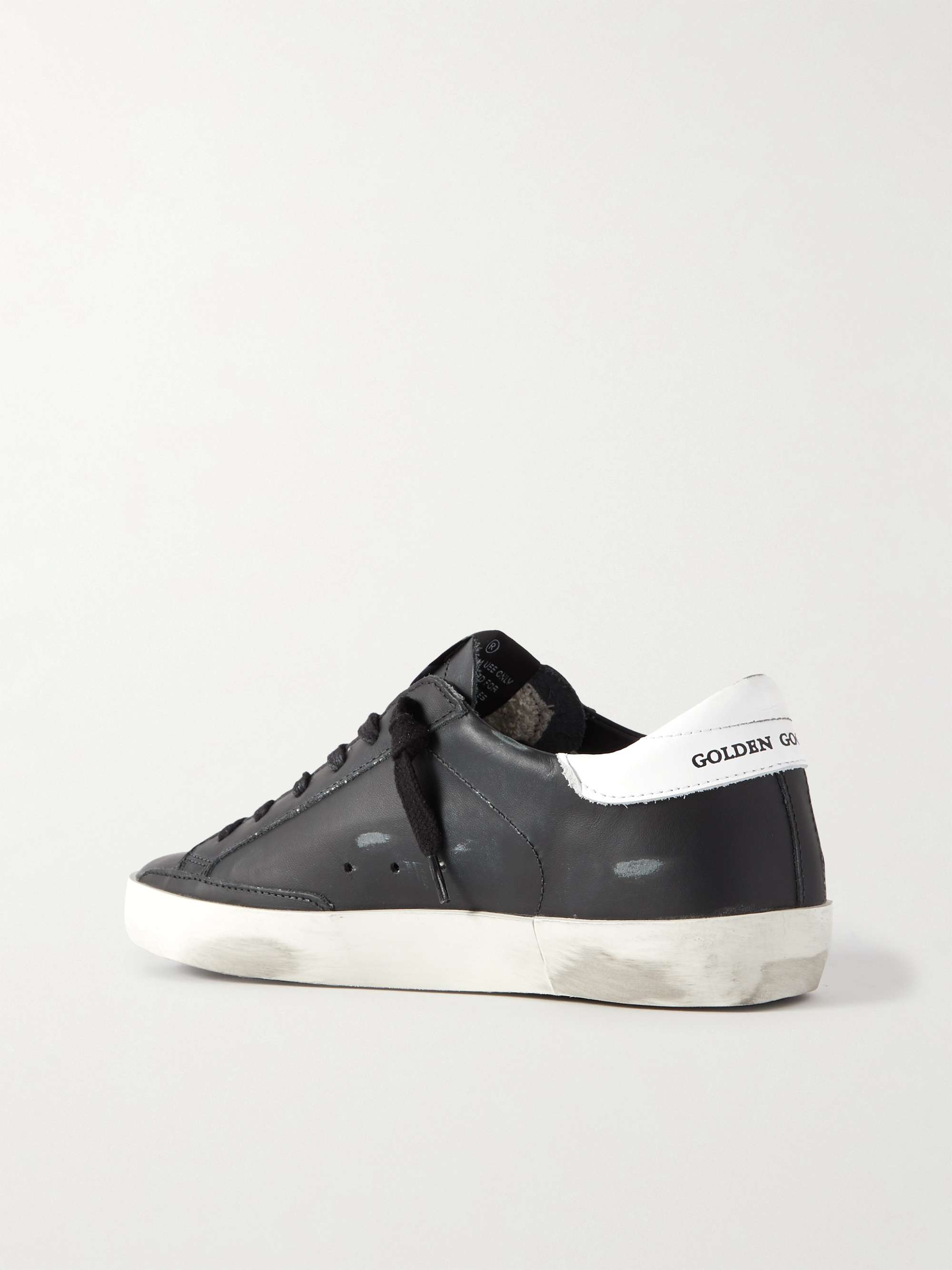 GOLDEN GOOSE Superstar faux pearl-embellished distressed leather sneakers