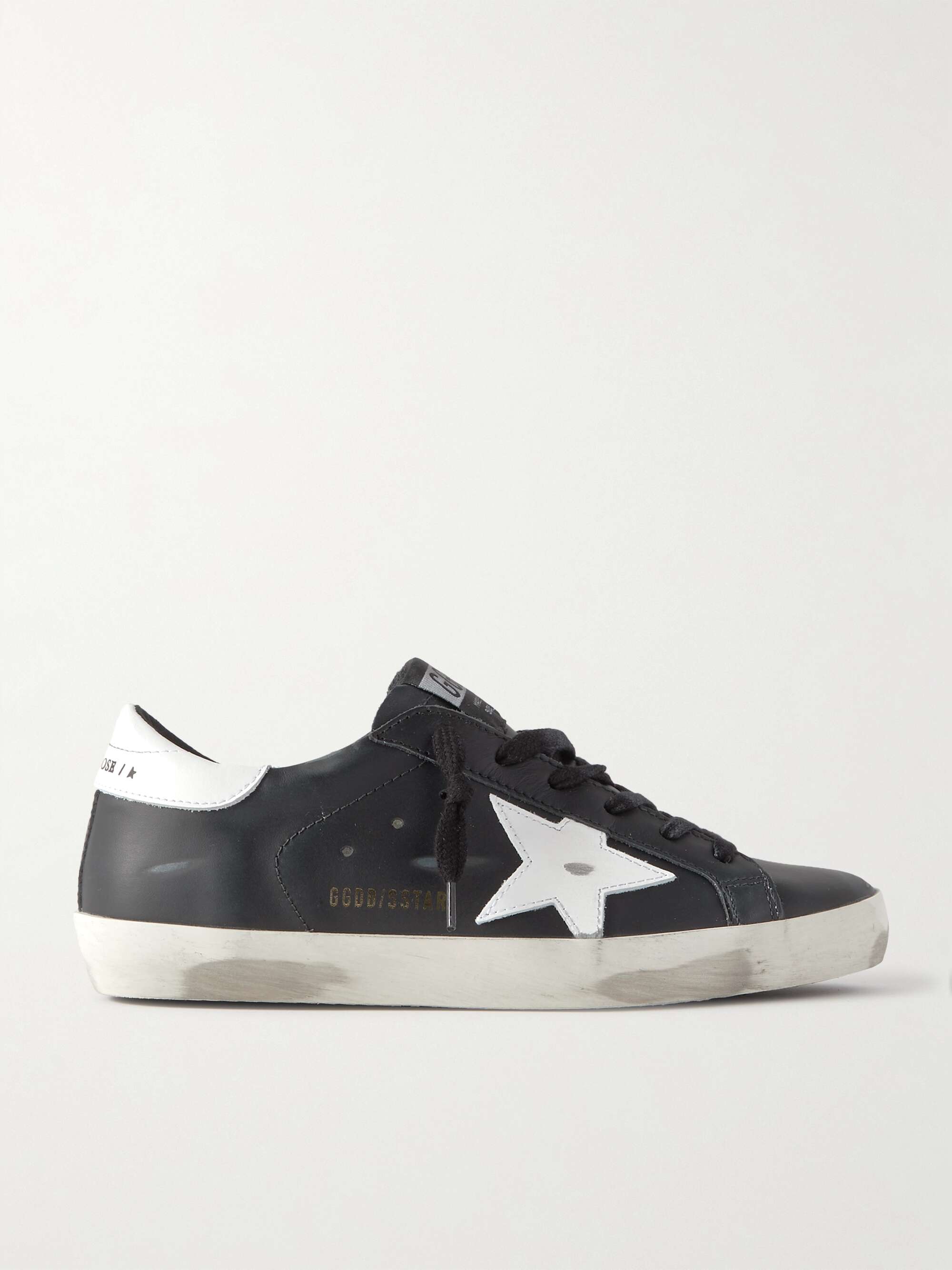 GOLDEN GOOSE Superstar distressed leather sneakers | NET-A-PORTER