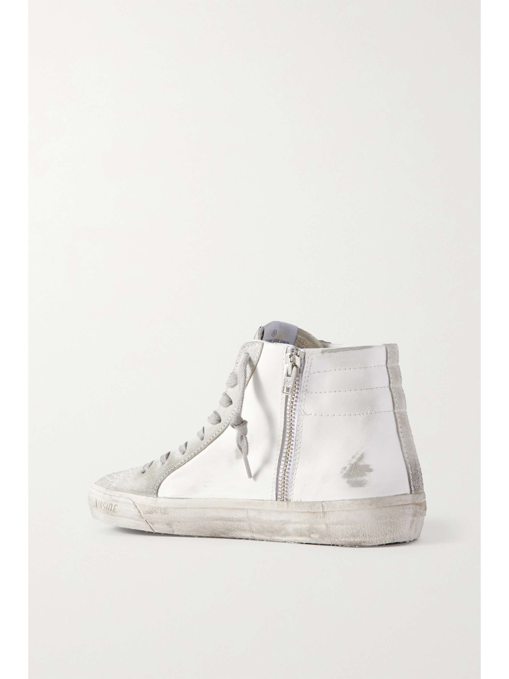 white slide sneakers