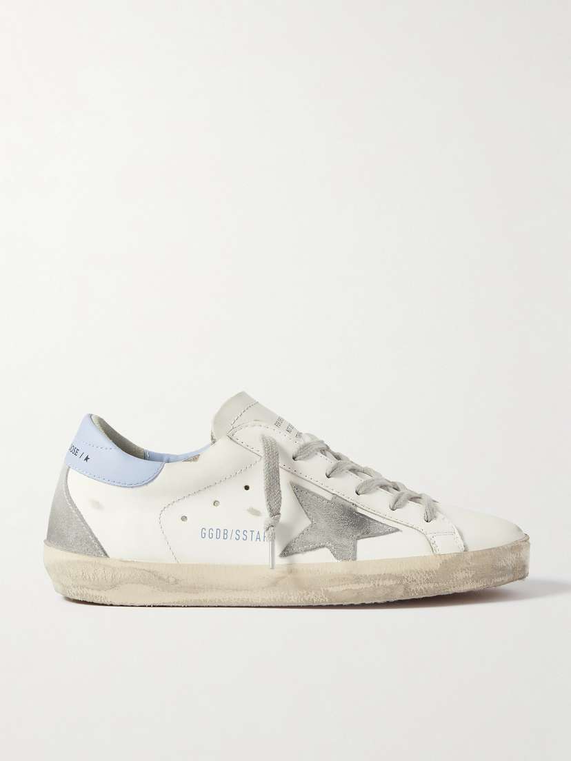 Golden Goose Superstar Distressed Leather And Suede Sneakers - IT35