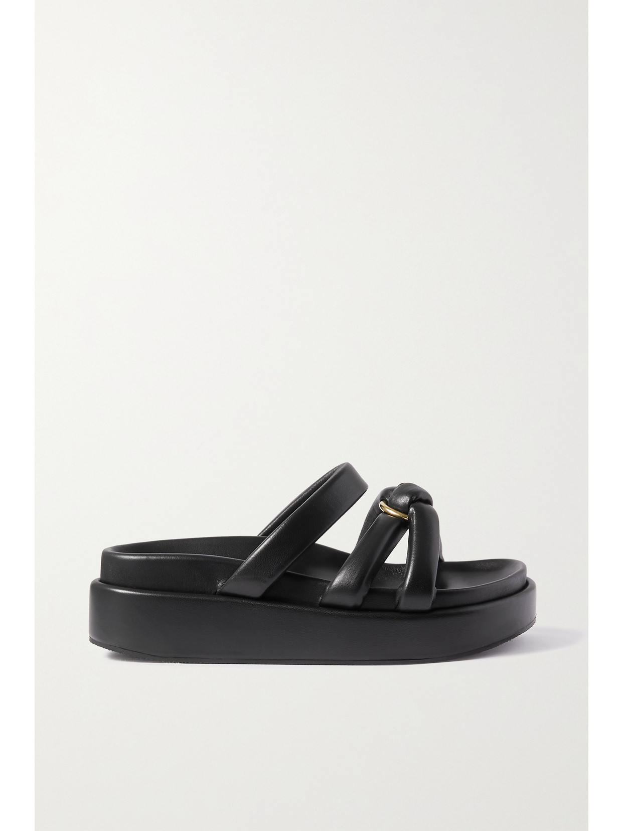 Dries Van Noten Embellished Leather Platform Sandals - Black
