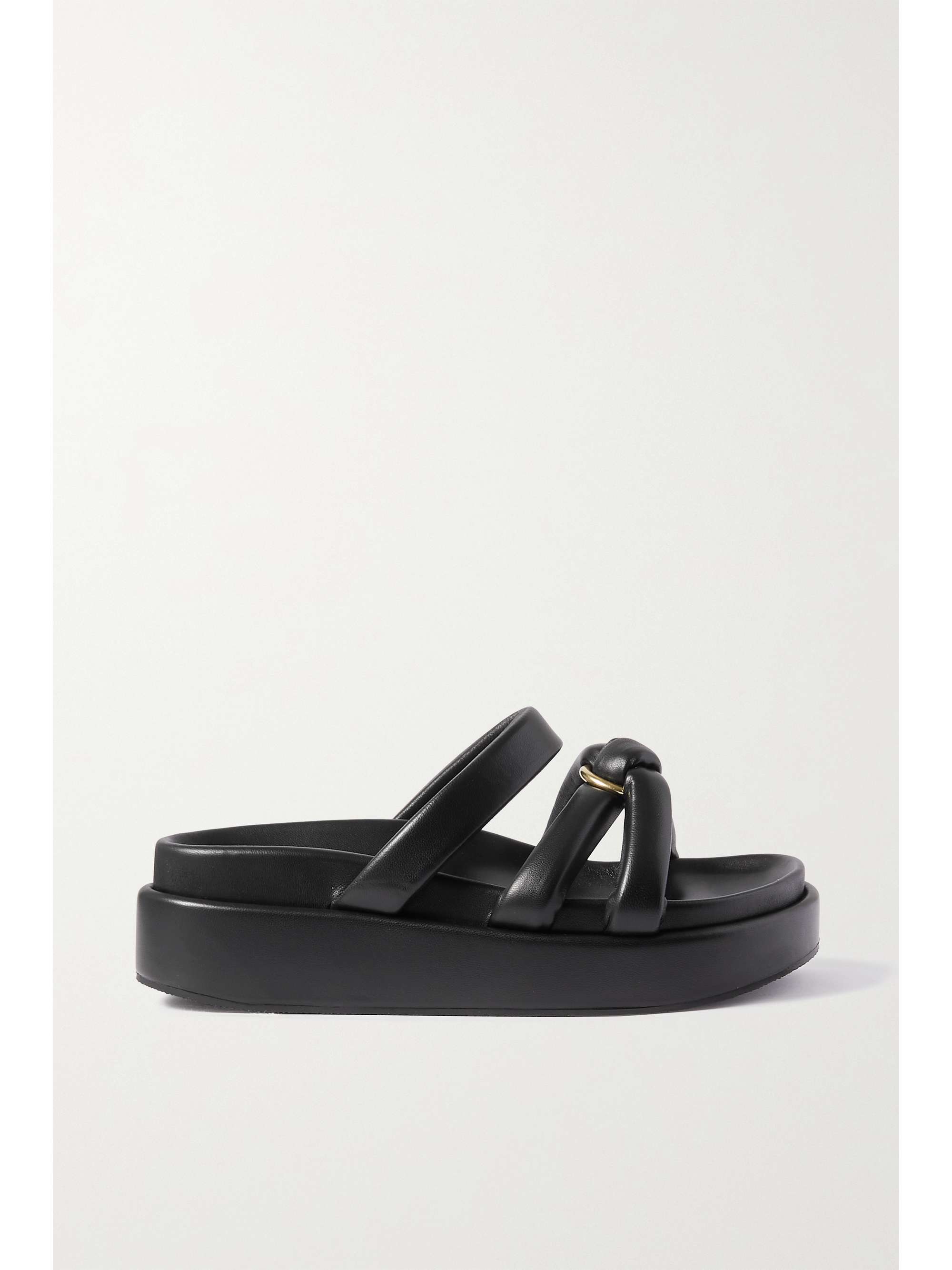 DRIES VAN NOTEN Embellished leather platform sandals | NET-A-PORTER