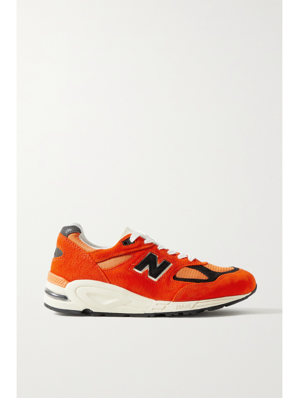 New Balance - + Teddy Santis 990v2 Leather-trimmed Suede And Mesh Sneakers - Orange