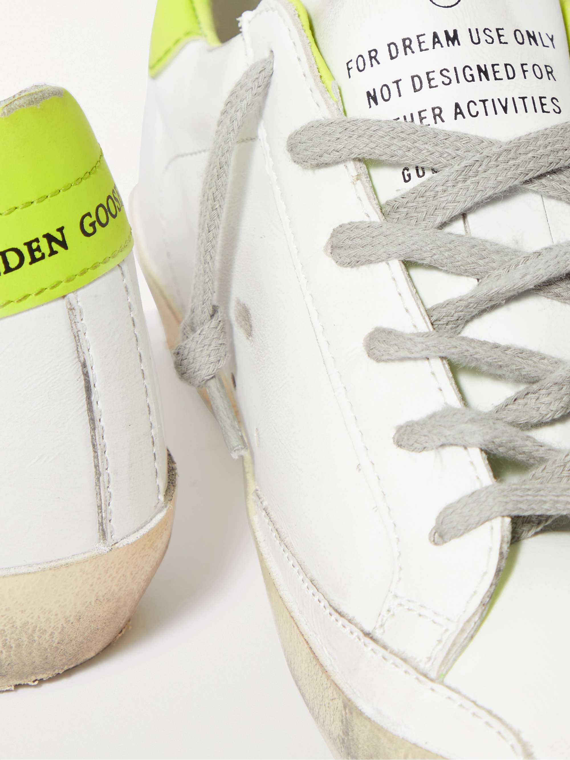 GOLDEN GOOSE Superstar faux pearl-embellished distressed leather sneakers